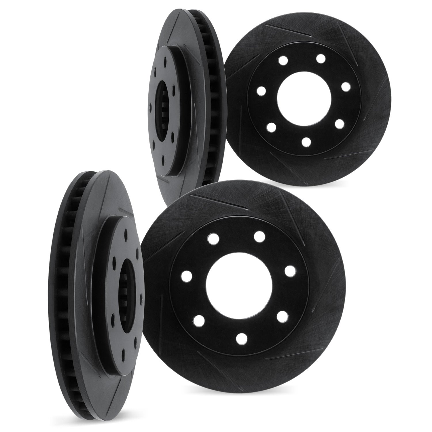 3004-54156 Slotted Brake Rotors [Black], 2012-2014 Ford/Lincoln/Mercury/Mazda, Position: Front and Rear