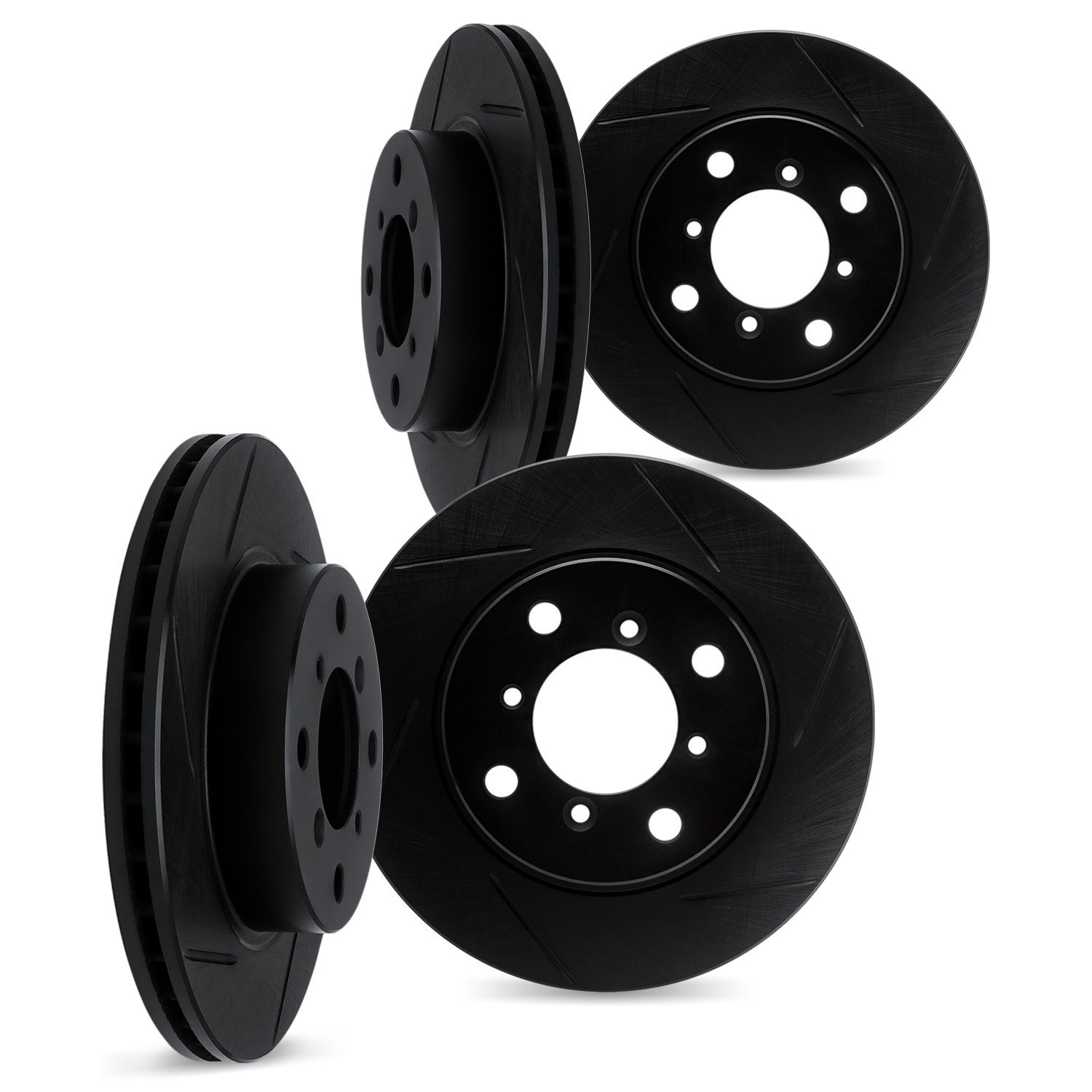 3004-54269 Slotted Brake Rotors [Black], 1993-1993 Ford/Lincoln/Mercury/Mazda, Position: Front and Rear