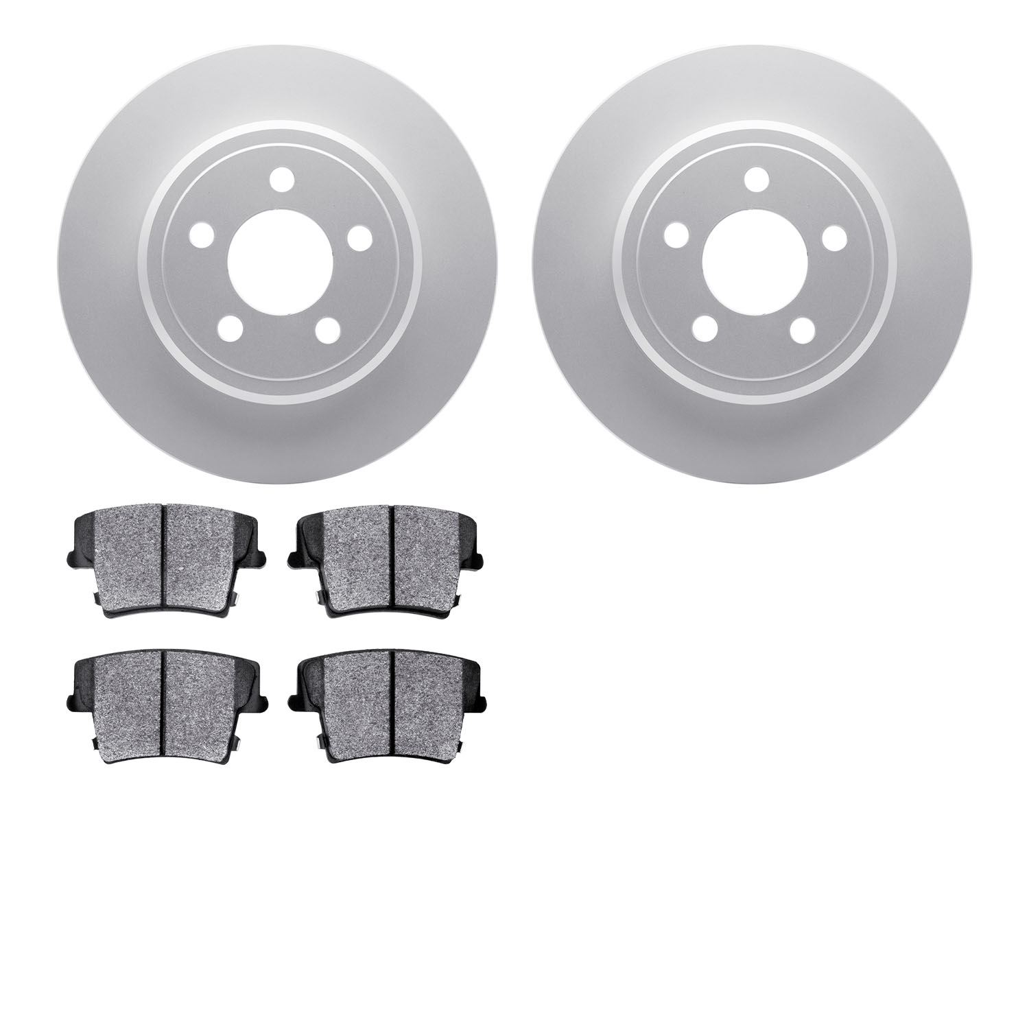 4202-39041 Geospec Brake Rotors w/Heavy-Duty Brake Pads Kit, Fits Select Mopar, Position: Rear