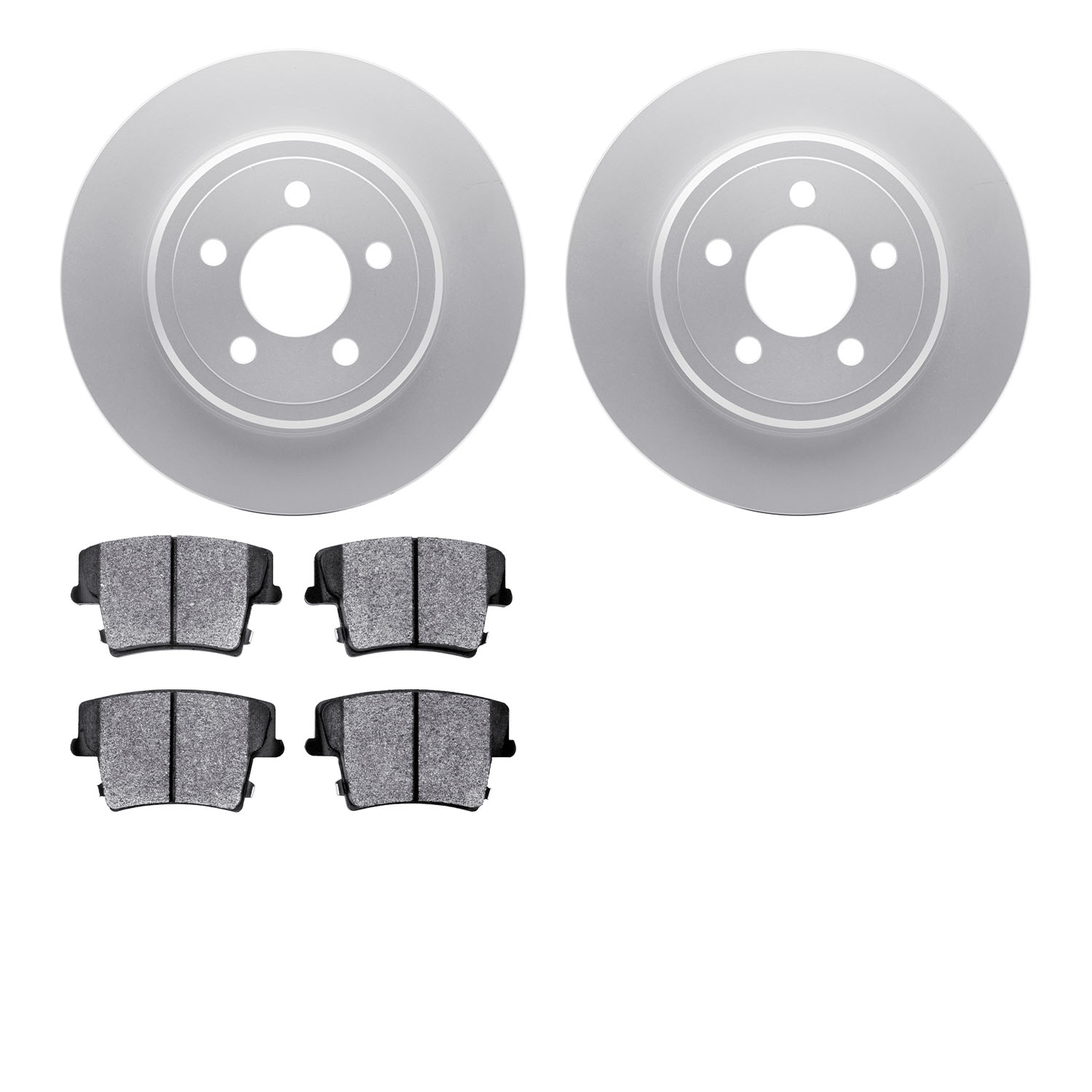 4202-39045 Geospec Brake Rotors w/Heavy-Duty Brake Pads Kit, Fits Select Mopar, Position: Rear