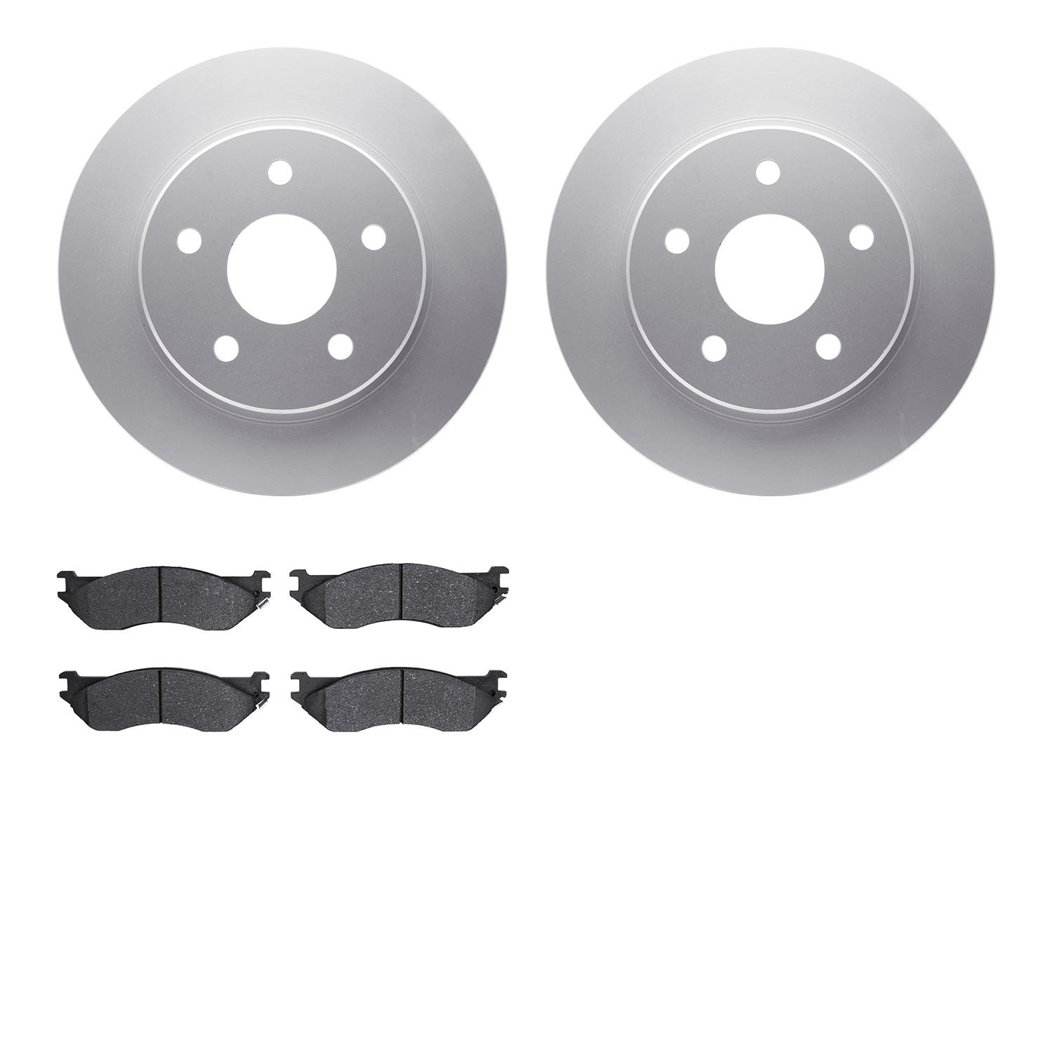 4202-40130 Geospec Brake Rotors w/Heavy-Duty Brake Pads Kit, 2002-2006 Mopar, Position: Front