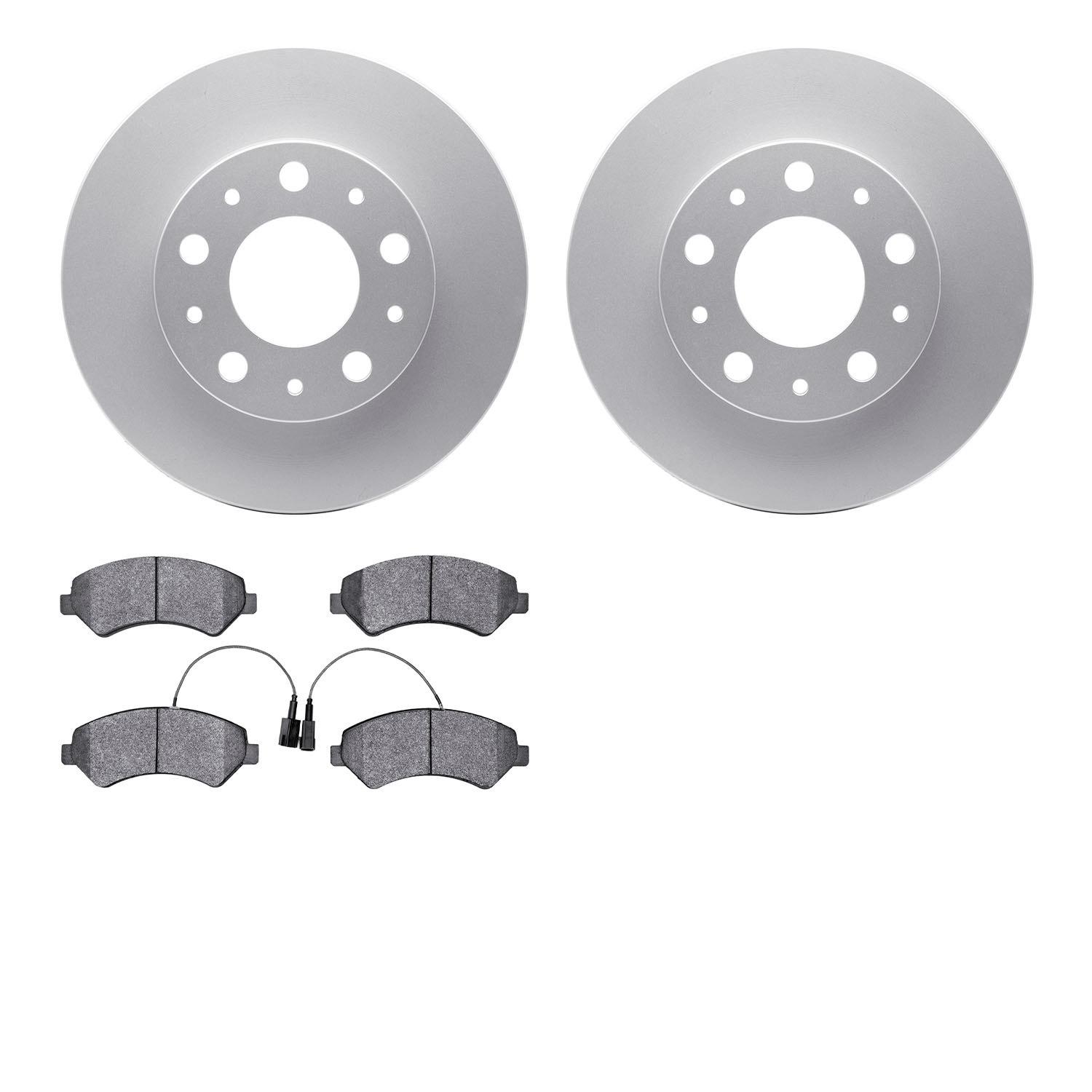 4202-40152 Geospec Brake Rotors w/Heavy-Duty Brake Pads Kit, Fits Select Mopar, Position: Front