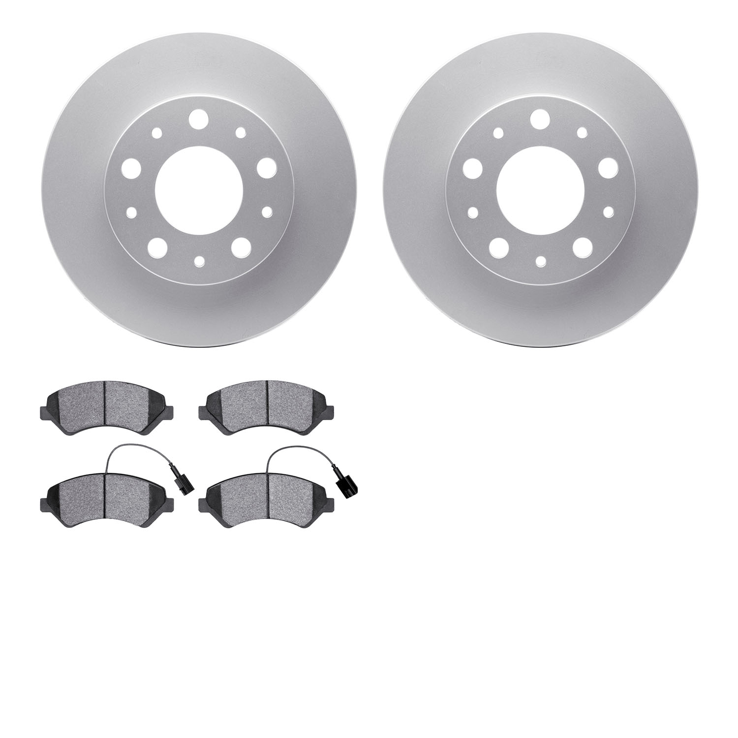 4202-40153 Geospec Brake Rotors w/Heavy-Duty Brake Pads Kit, 2014-2021 Mopar, Position: Front