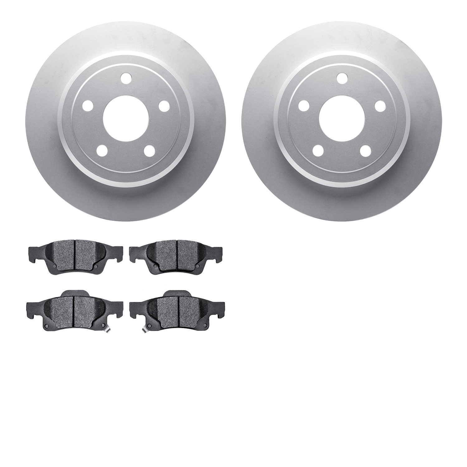 4202-42001 Geospec Brake Rotors w/Heavy-Duty Brake Pads Kit, Fits Select Mopar, Position: Rear