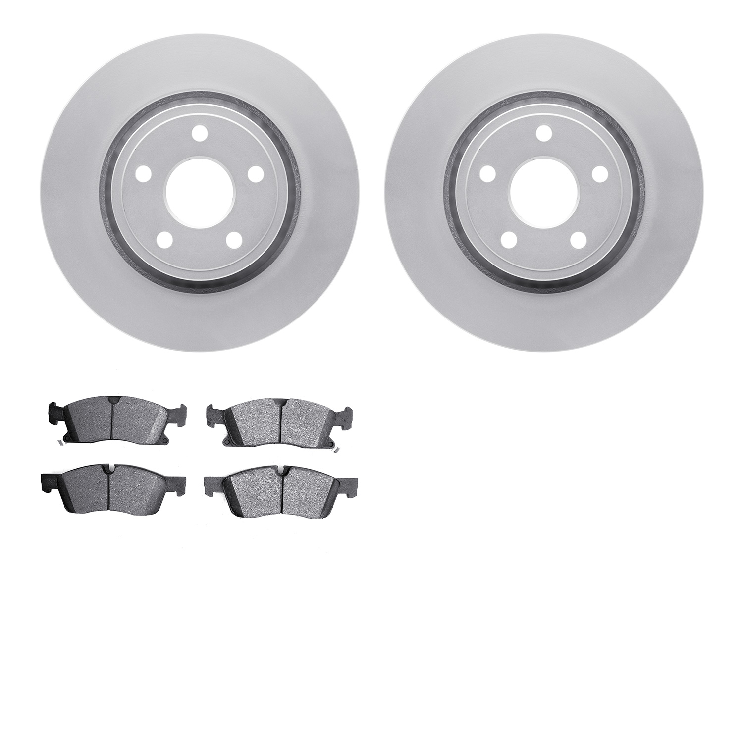 4202-42004 Geospec Brake Rotors w/Heavy-Duty Brake Pads Kit, Fits Select Mopar, Position: Front