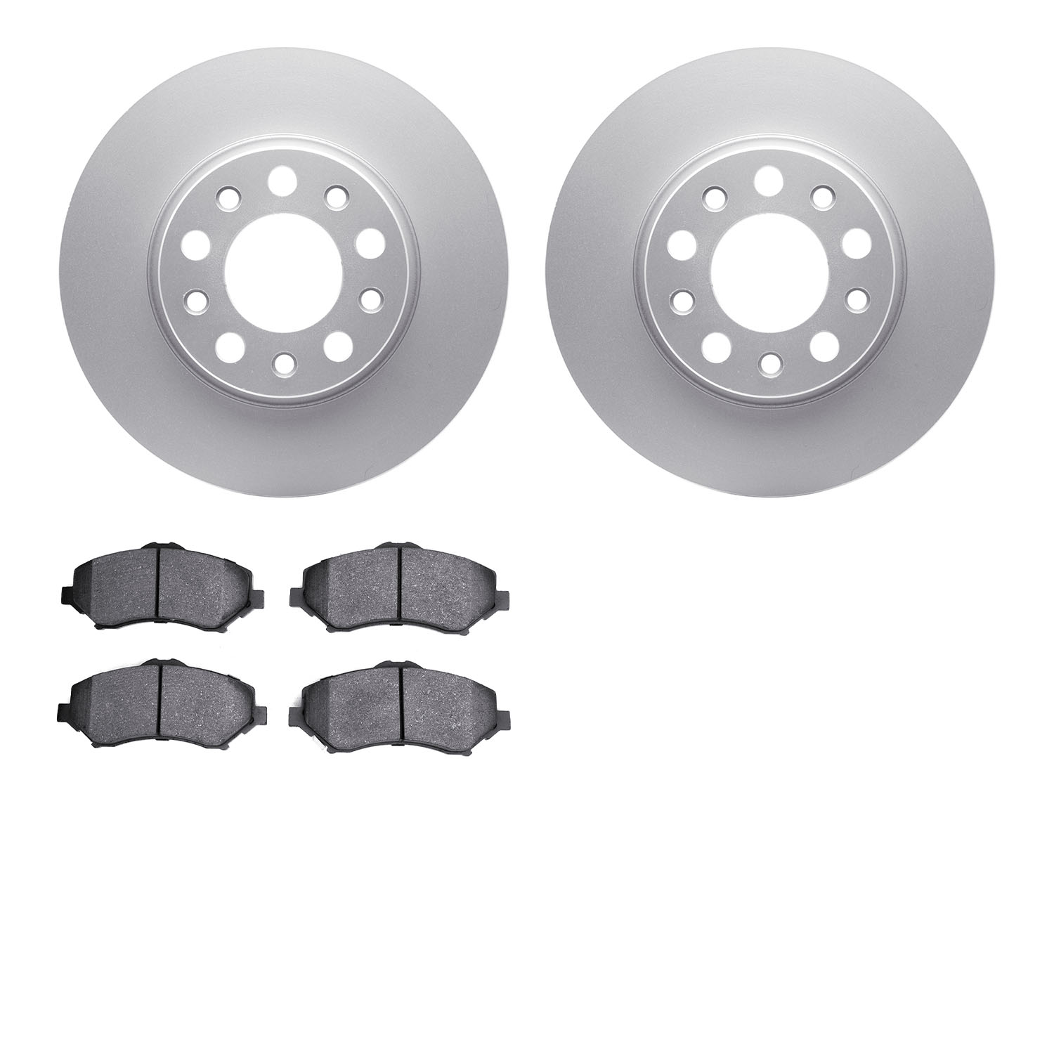 4202-42069 Geospec Brake Rotors w/Heavy-Duty Brake Pads Kit, 2011-2012 Mopar, Position: Front