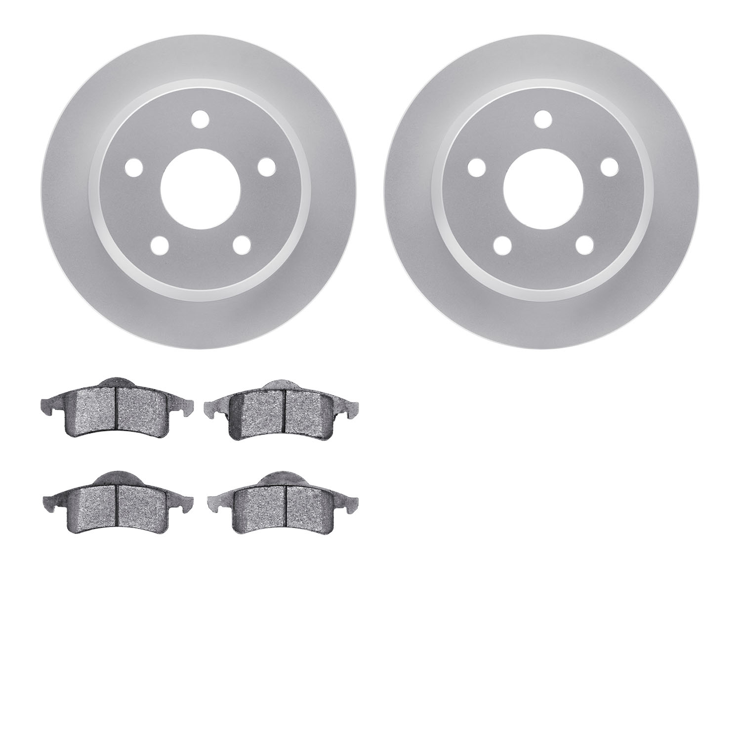 4202-42078 Geospec Brake Rotors w/Heavy-Duty Brake Pads Kit, 1999-2004 Mopar, Position: Rear