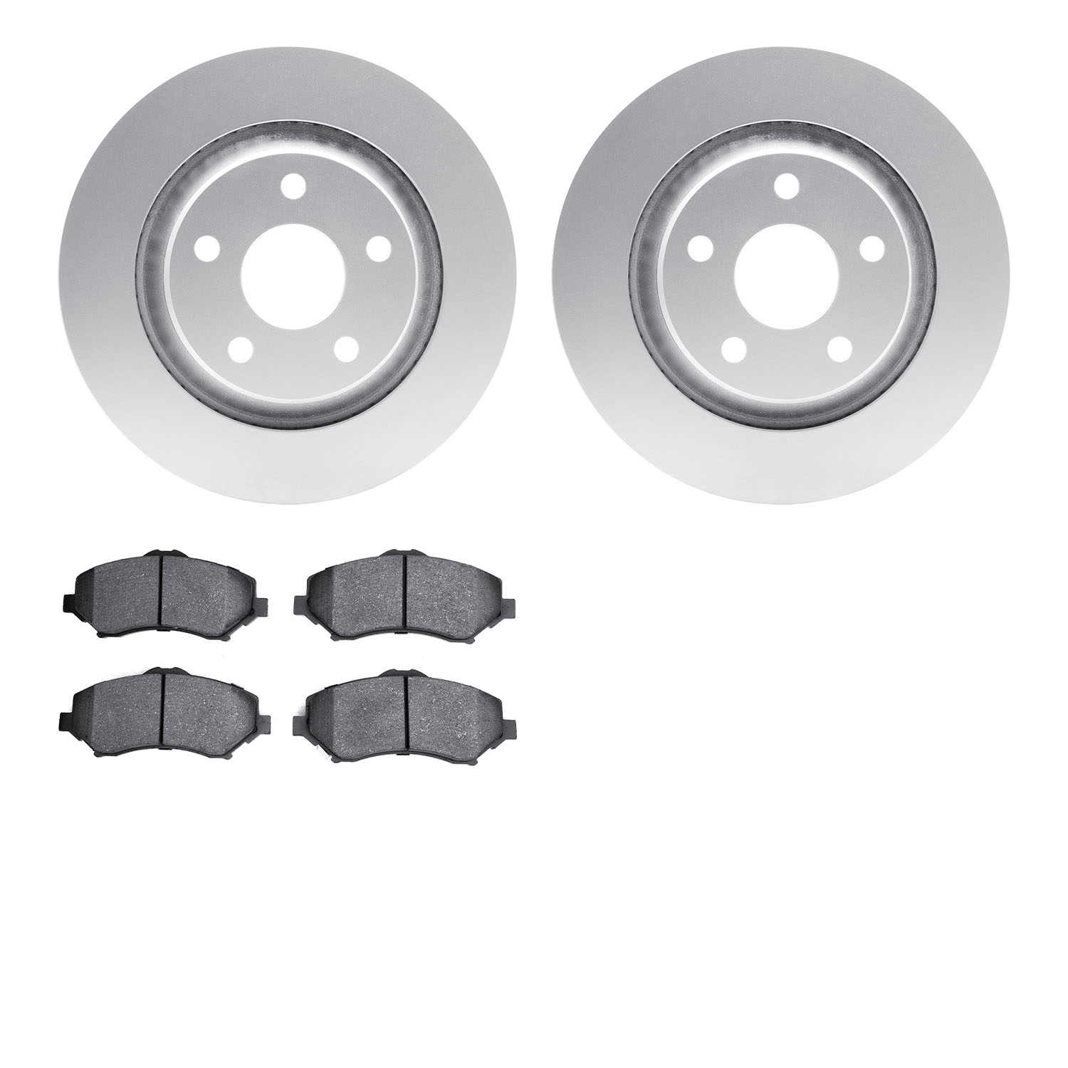 4202-42086 Geospec Brake Rotors w/Heavy-Duty Brake Pads Kit, 2012-2018 Mopar, Position: Front