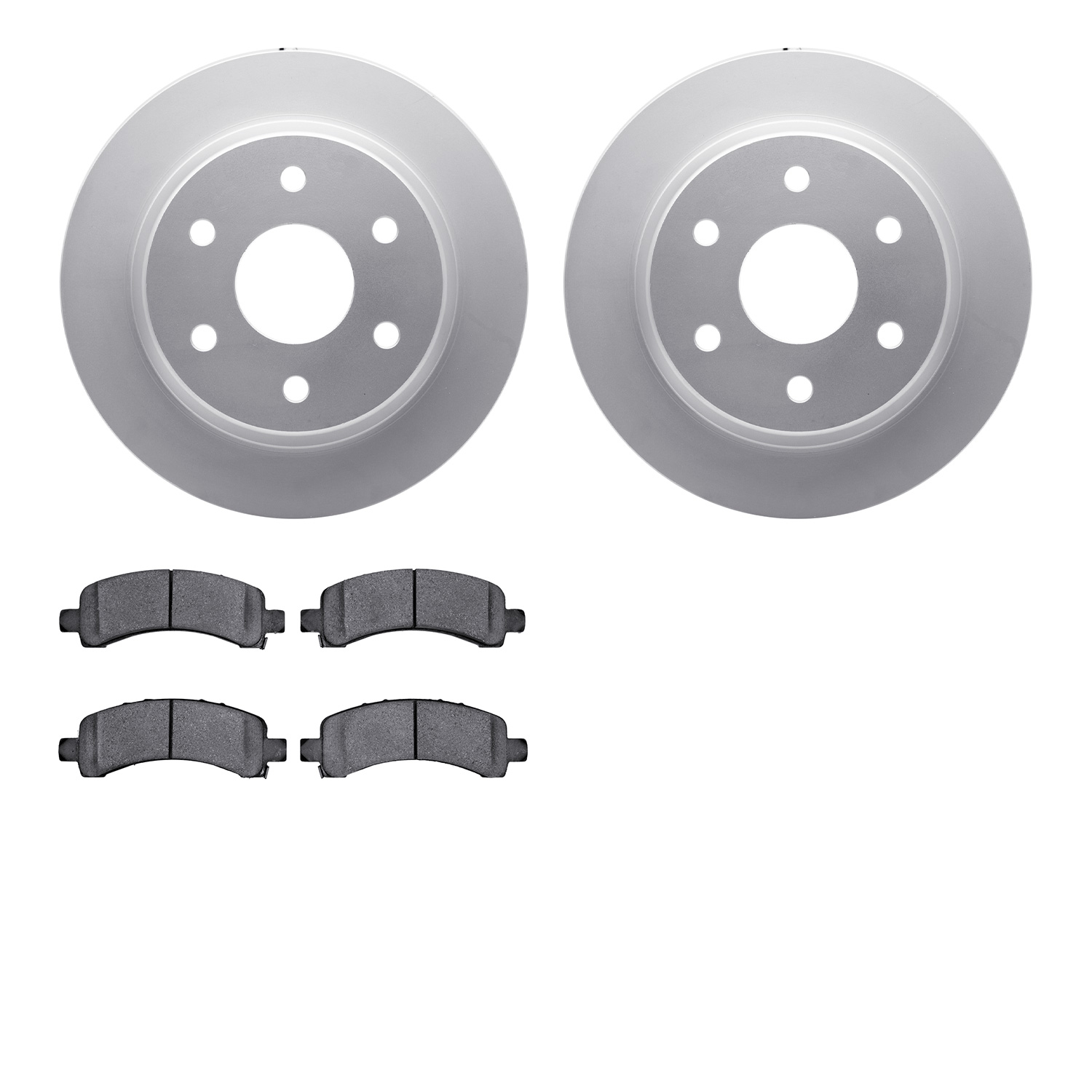 Geospec Brake Rotors w/Heavy-Duty Brake Pads Kit, 2002-2014