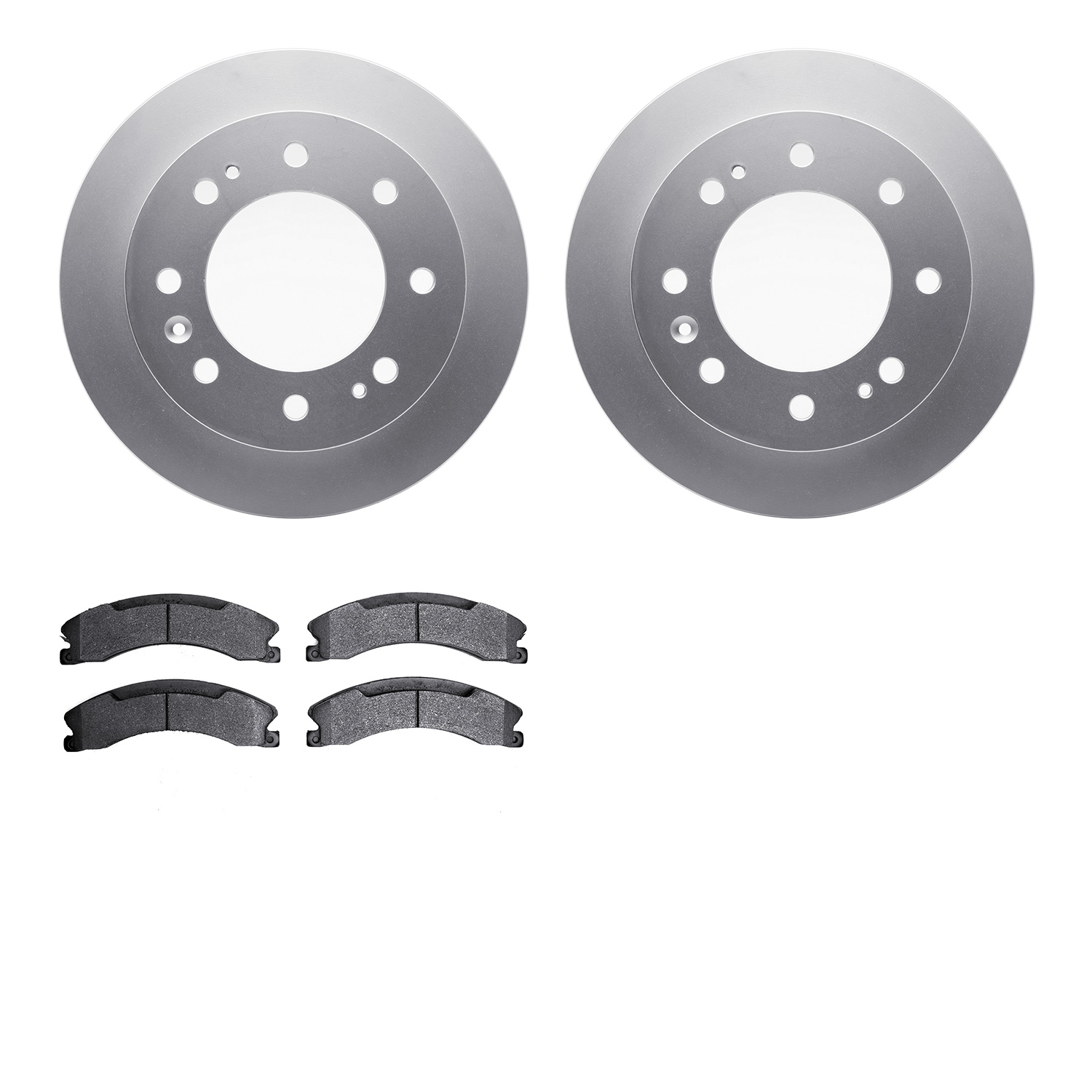 4202-48019 Geospec Brake Rotors w/Heavy-Duty Brake Pads Kit, 2011-2019 GM, Position: Front