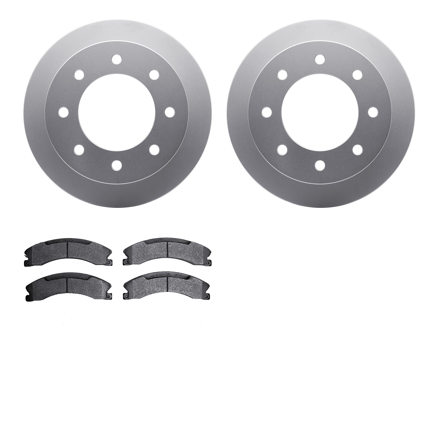4202-48020 Geospec Brake Rotors w/Heavy-Duty Brake Pads Kit, 2011-2019 GM, Position: Rear