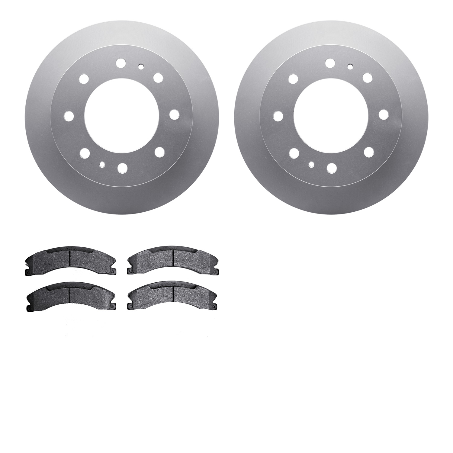 4202-48021 Geospec Brake Rotors w/Heavy-Duty Brake Pads Kit, 2011-2019 GM, Position: Rear