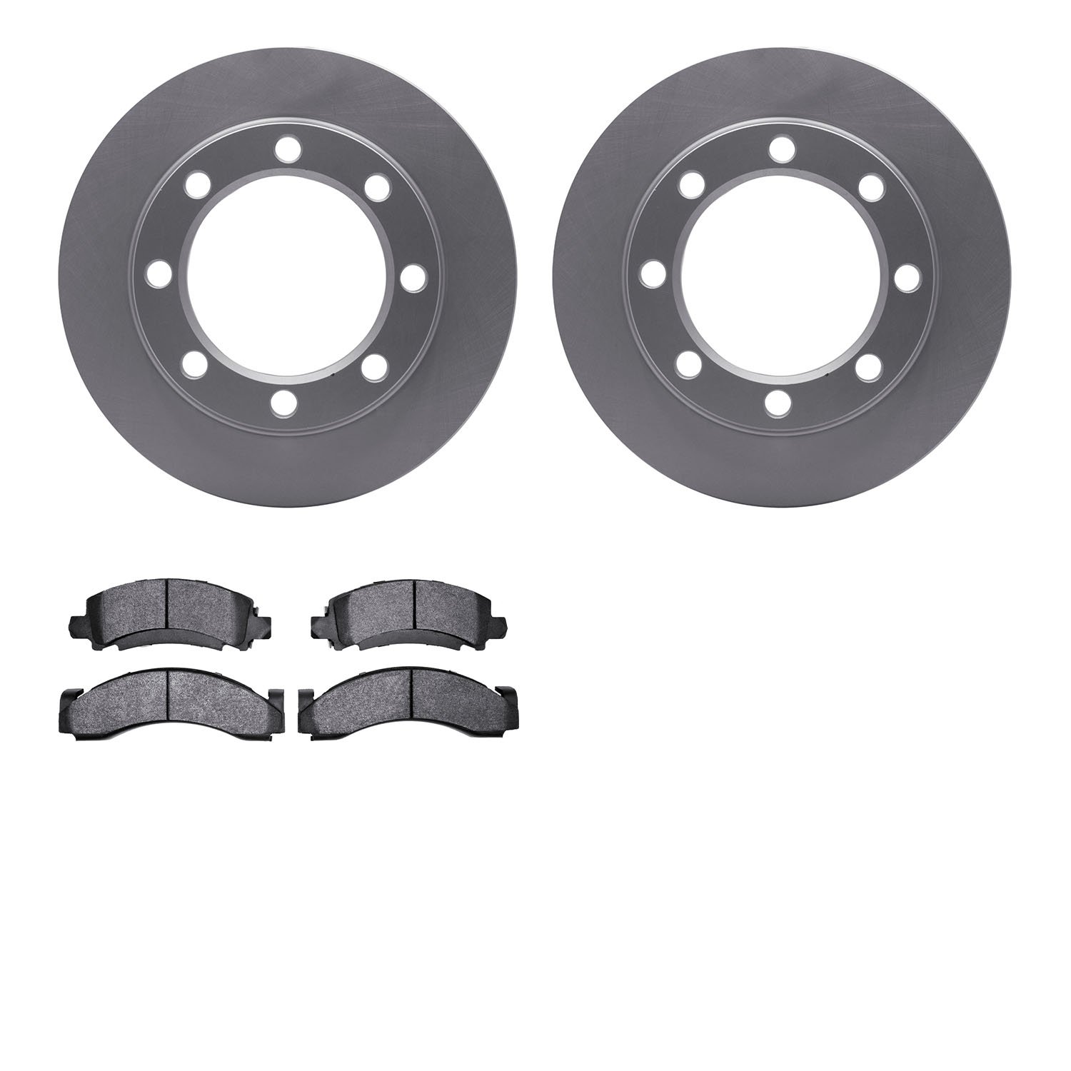 4202-48134 Geospec Brake Rotors w/Heavy-Duty Brake Pads Kit, 1971-1973 GM, Position: Front