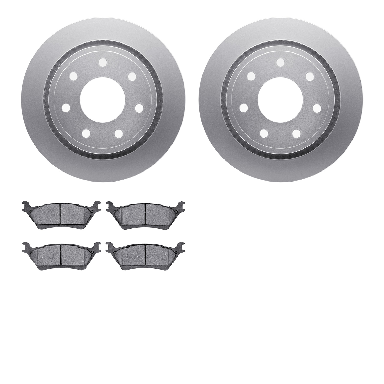 4202-54009 Geospec Brake Rotors w/Heavy-Duty Brake Pads Kit, 2012-2014 Ford/Lincoln/Mercury/Mazda, Position: Rear