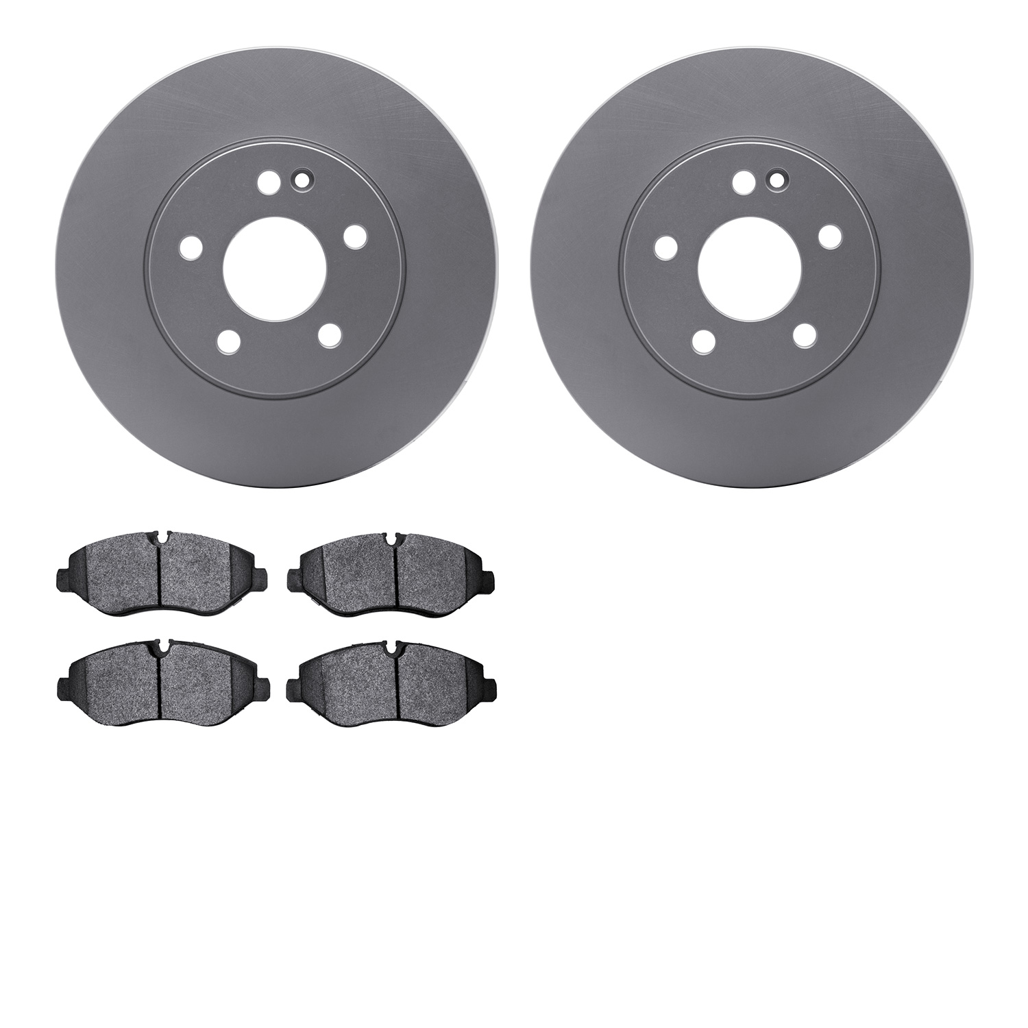4202-63225 Geospec Brake Rotors w/Heavy-Duty Brake Pads Kit, Fits Select Mercedes-Benz, Position: Front