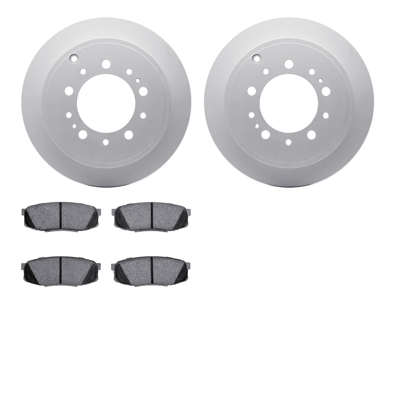 4202-76006 Geospec Brake Rotors w/Heavy-Duty Brake Pads Kit, Fits Select Lexus/Toyota/Scion, Position: Rear