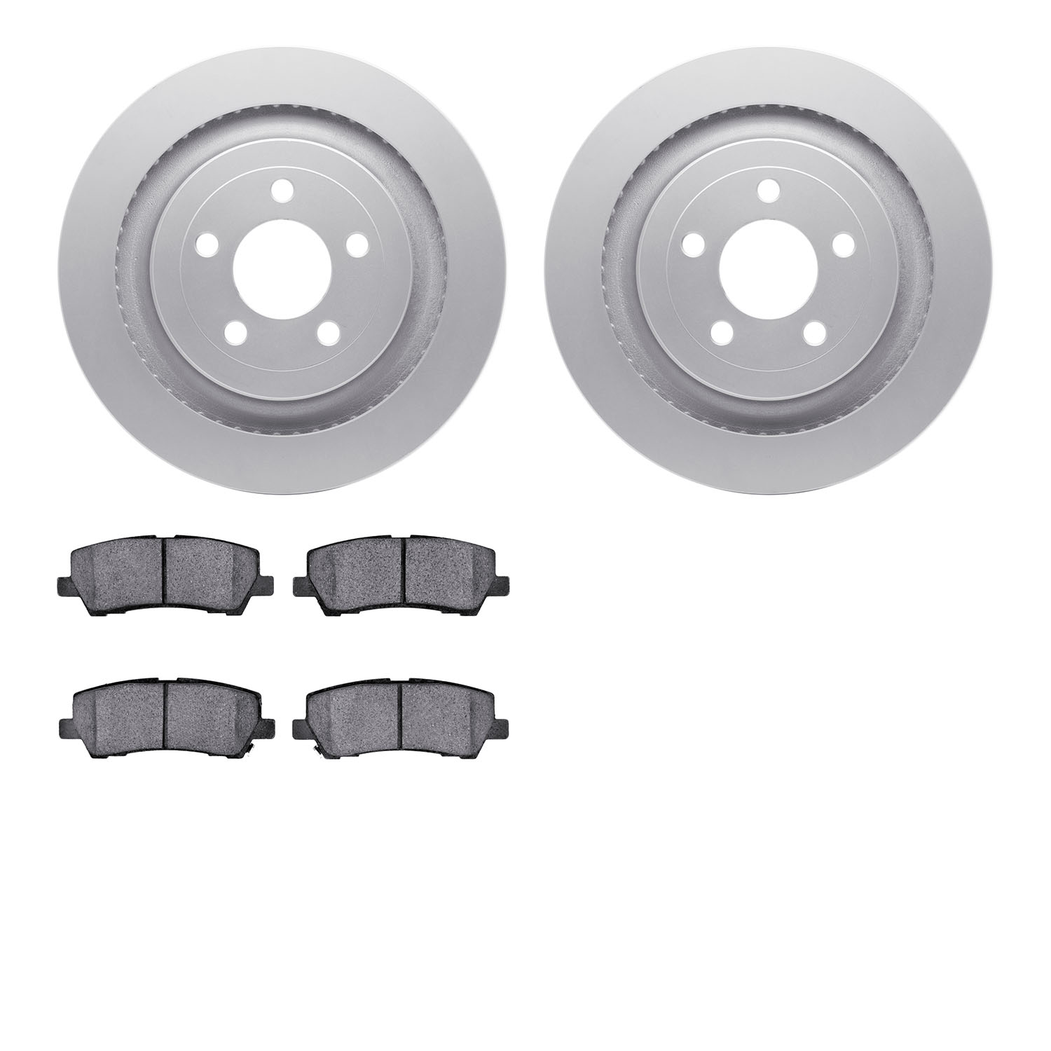 4202-99050 Geospec Brake Rotors w/Heavy-Duty Brake Pads Kit, Fits Select Ford/Lincoln/Mercury/Mazda, Position: Rear