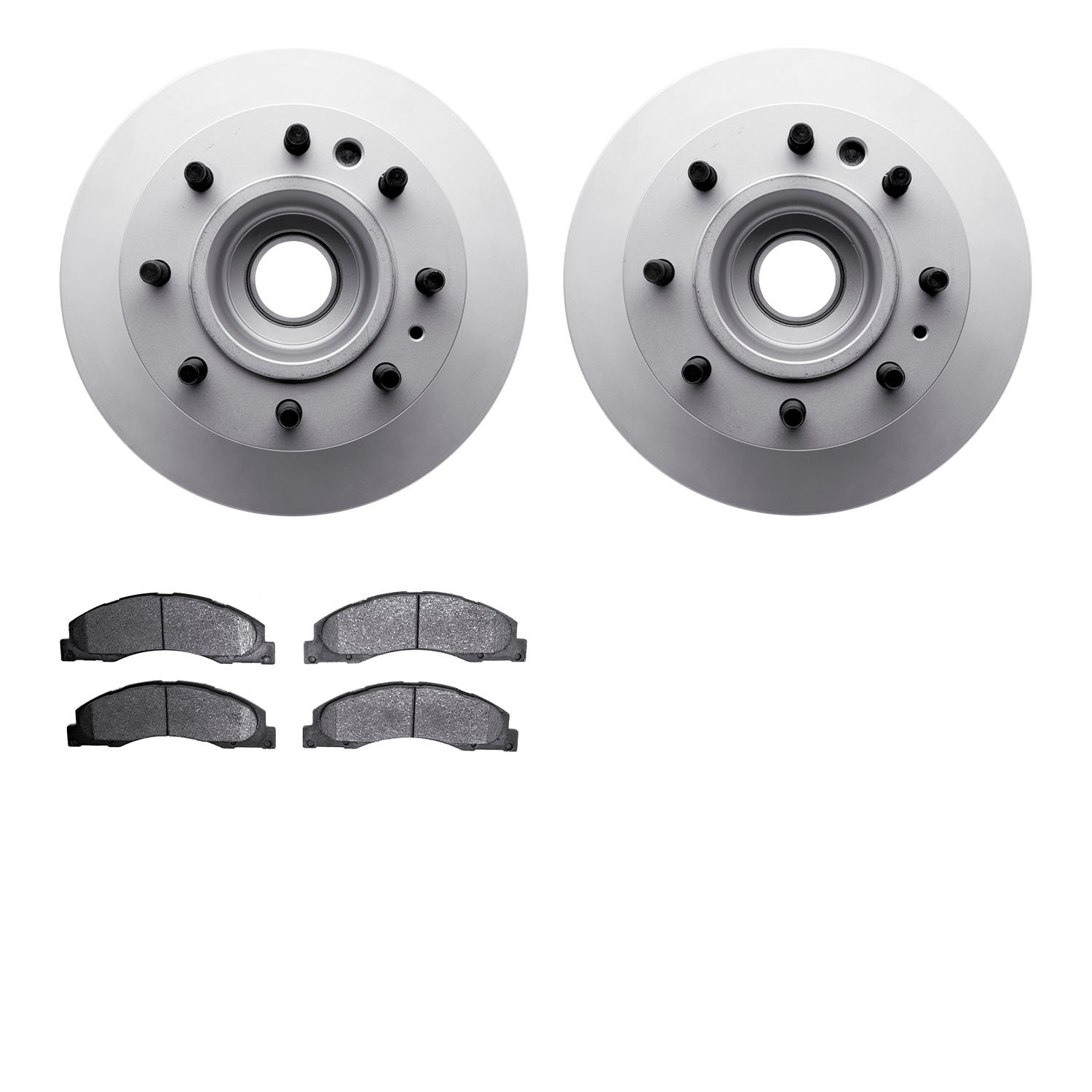 4202-99180 Geospec Brake Rotors w/Heavy-Duty Brake Pads Kit, Fits Select Ford/Lincoln/Mercury/Mazda, Position: Front