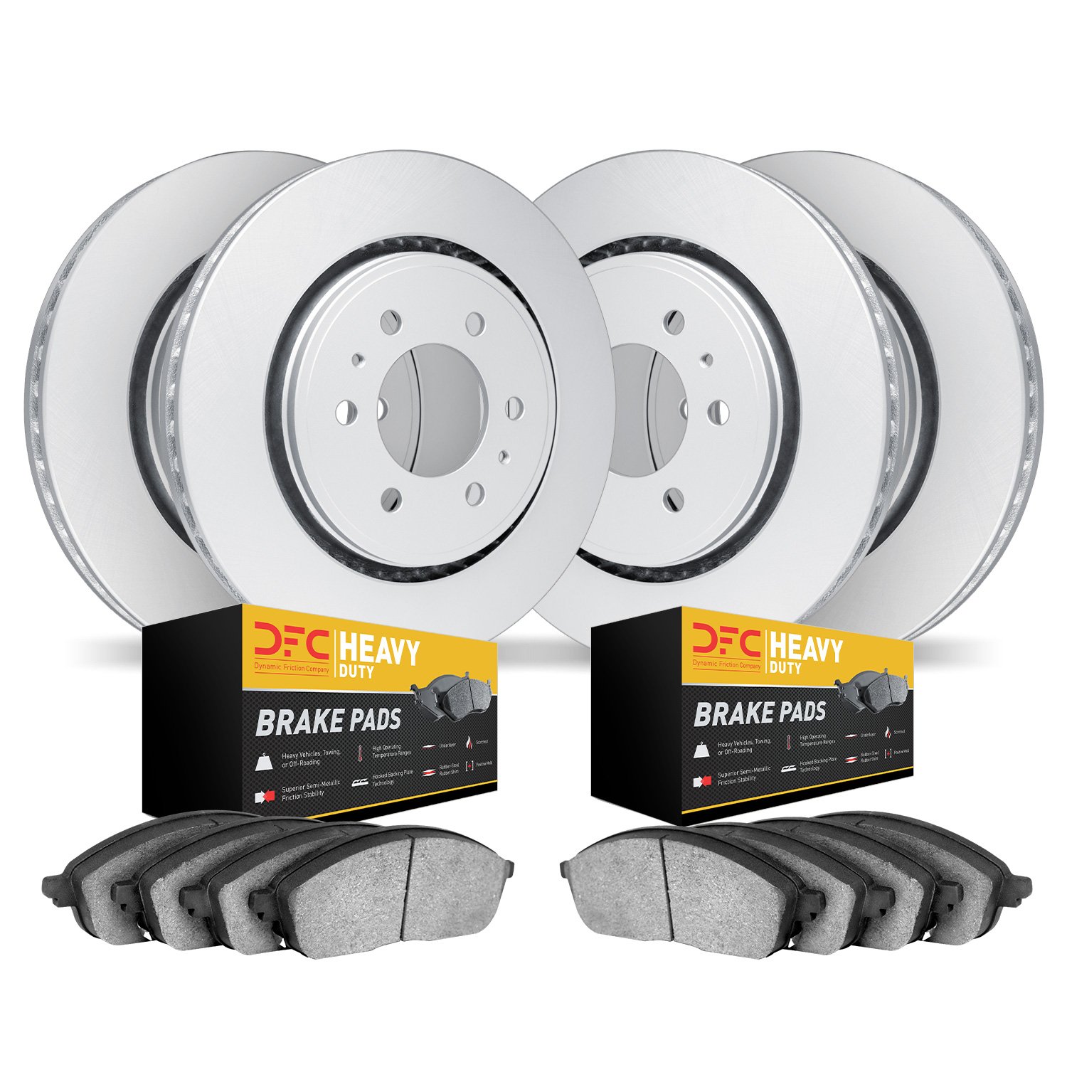 4204-40088 Geospec Brake Rotors w/Heavy-Duty Brake Pads Kit, Fits Select Multiple Makes/Models, Position: Front and Rear