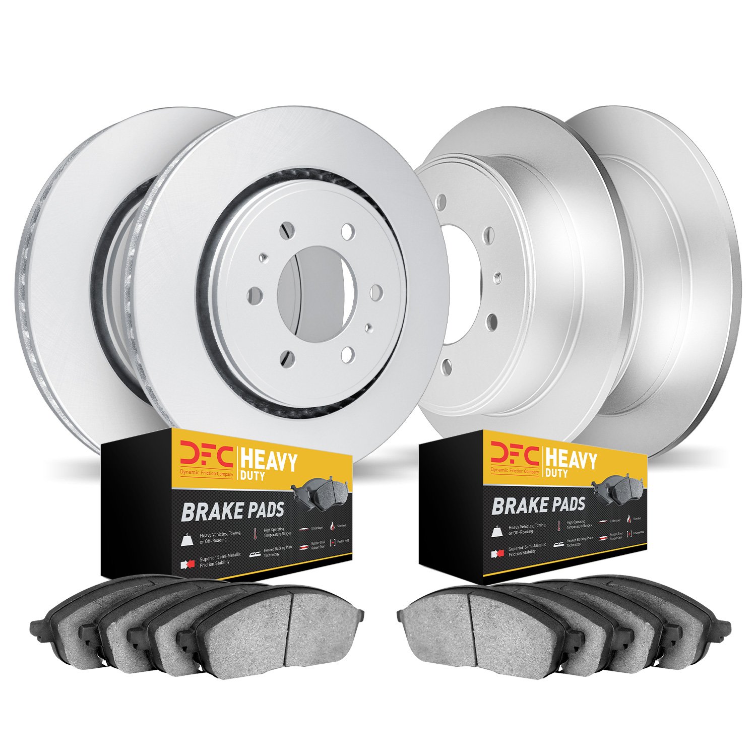 4204-40089 Geospec Brake Rotors w/Heavy-Duty Brake Pads Kit, Fits Select Multiple Makes/Models, Position: Front and Rear