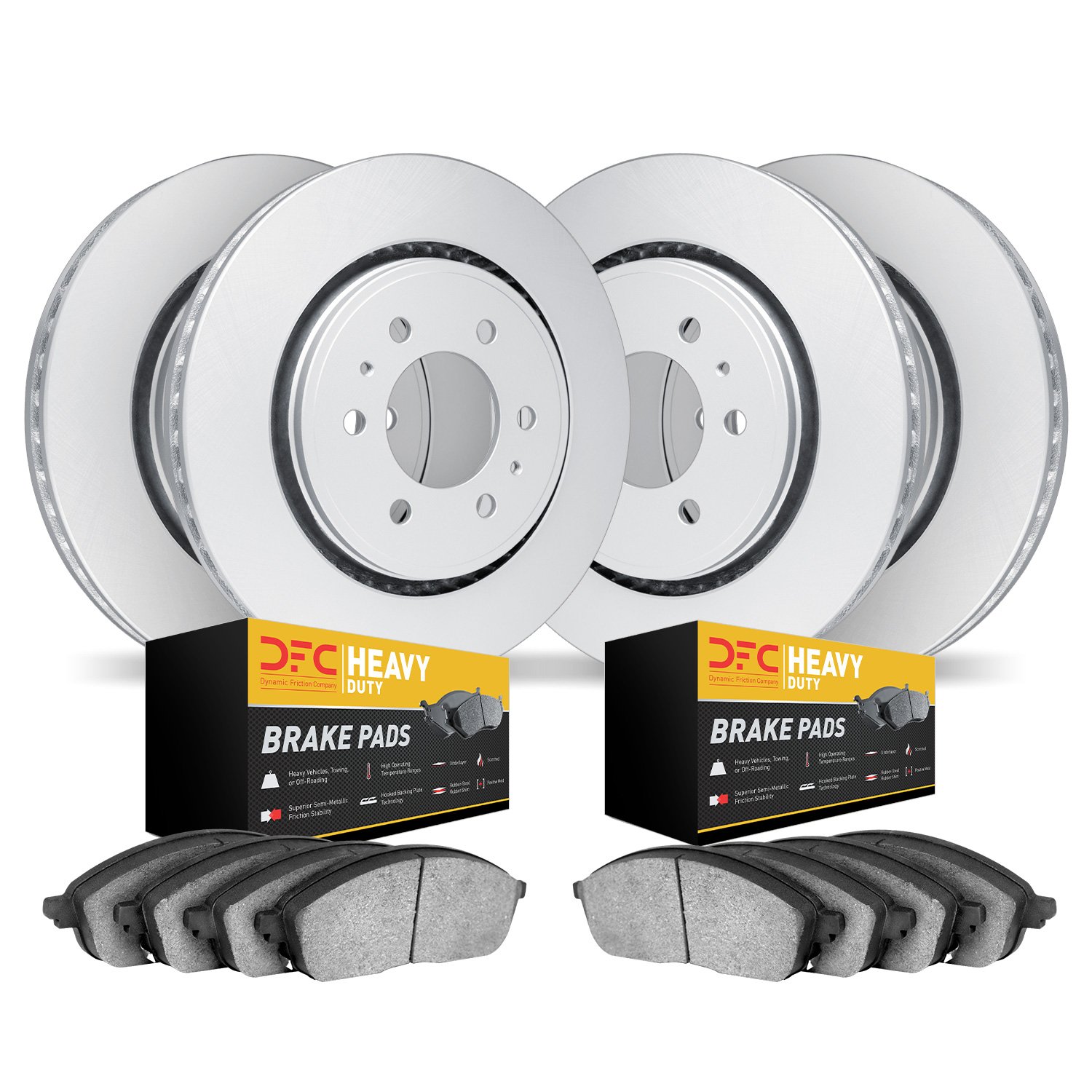 4204-48014 Geospec Brake Rotors w/Heavy-Duty Brake Pads Kit, 2007-2014 GM, Position: Front and Rear