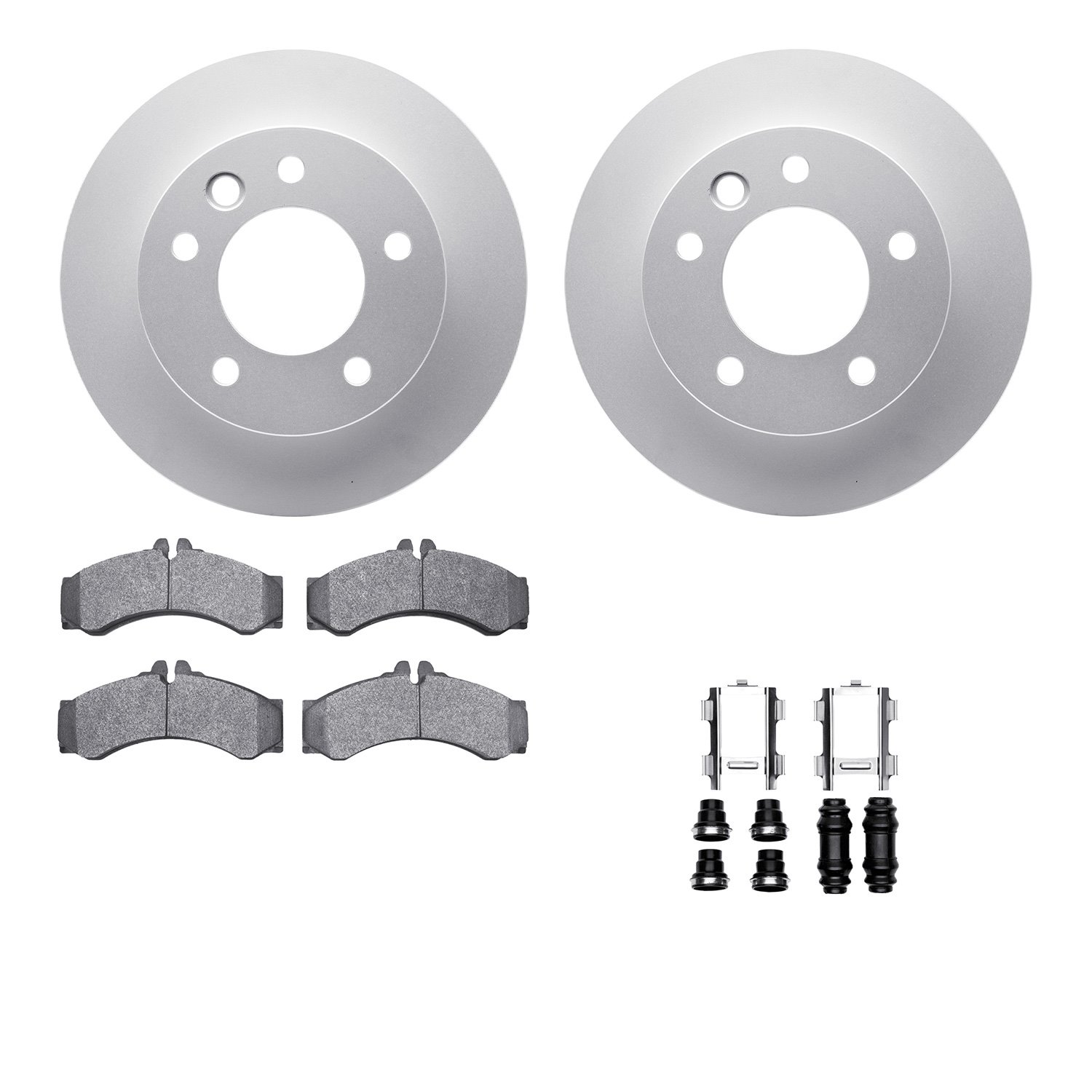 4212-40099 Geospec Brake Rotors w/Heavy-Duty Brake Pads & Hardware, 2003-2006 Mopar, Position: Front