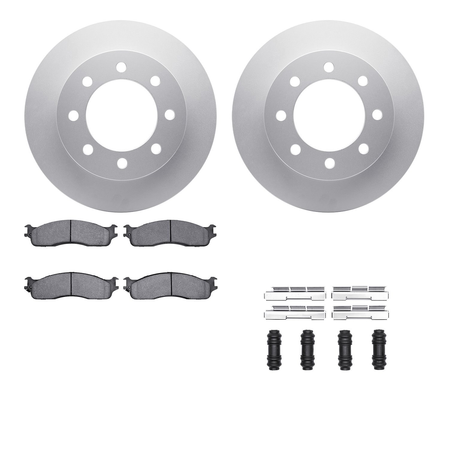 4212-40137 Geospec Brake Rotors w/Heavy-Duty Brake Pads & Hardware, 2003-2008 Mopar, Position: Front