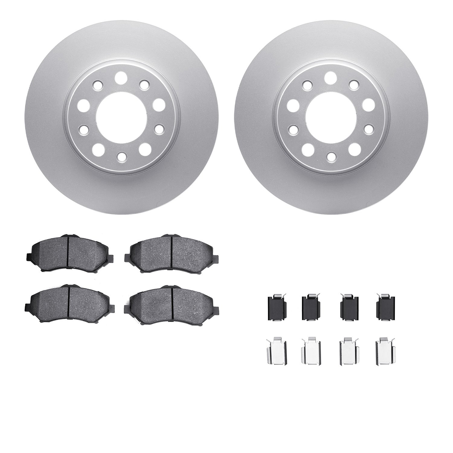 4212-42071 Geospec Brake Rotors w/Heavy-Duty Brake Pads & Hardware, 2011-2012 Mopar, Position: Front