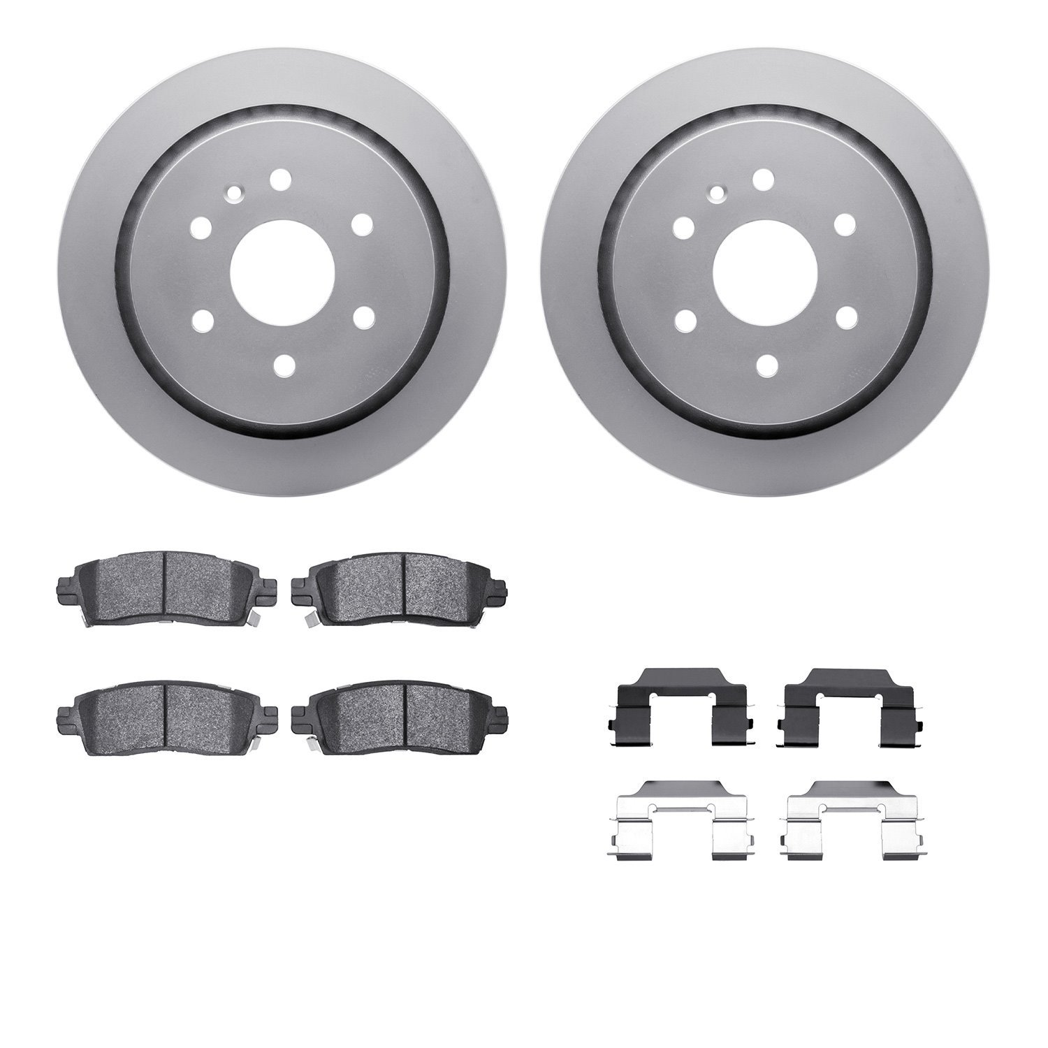 4212-46107 Geospec Brake Rotors w/Heavy-Duty Brake Pads & Hardware, 2013-2019 GM, Position: Rear