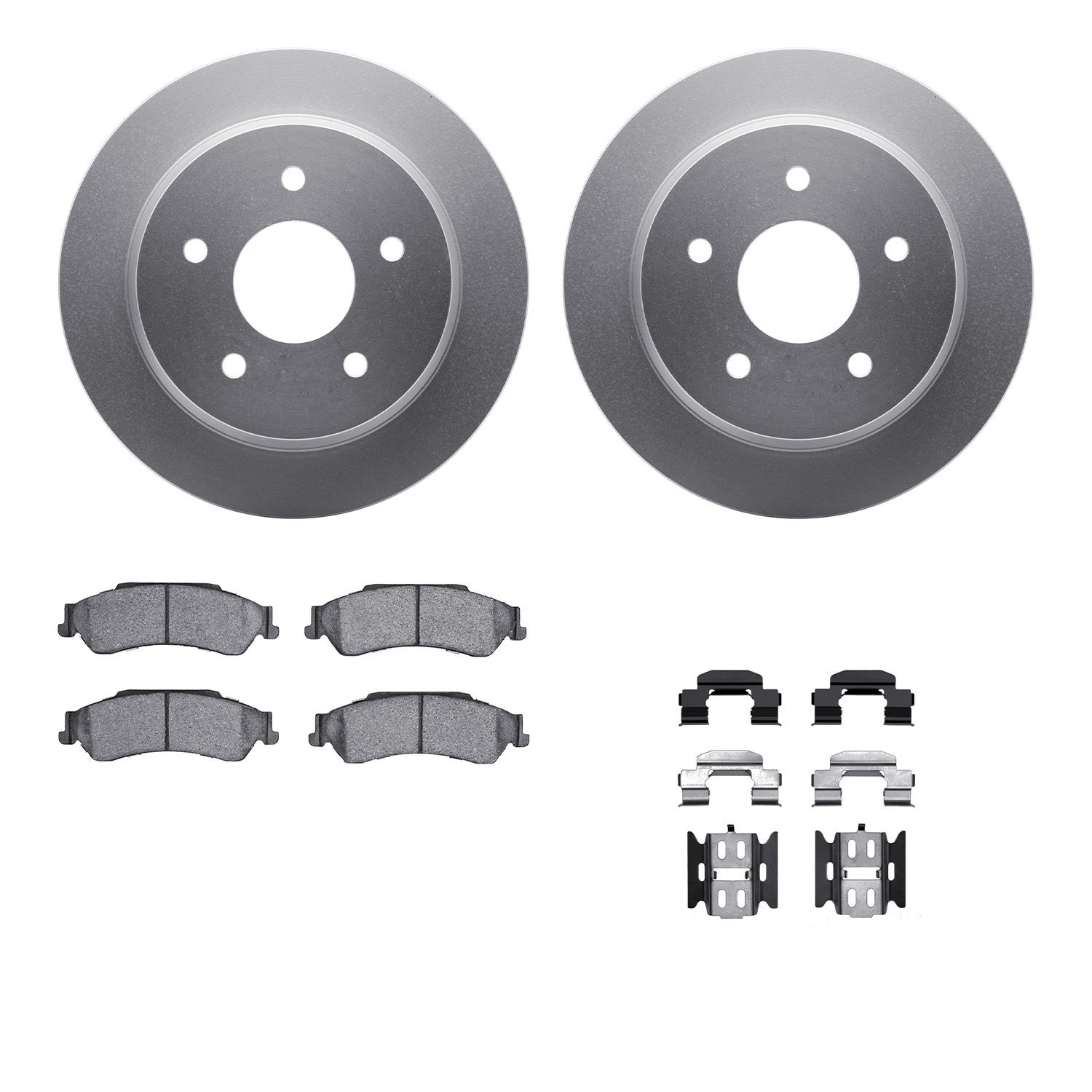 4212-48001 Geospec Brake Rotors w/Heavy-Duty Brake Pads & Hardware, 1997-2005 GM, Position: Rear