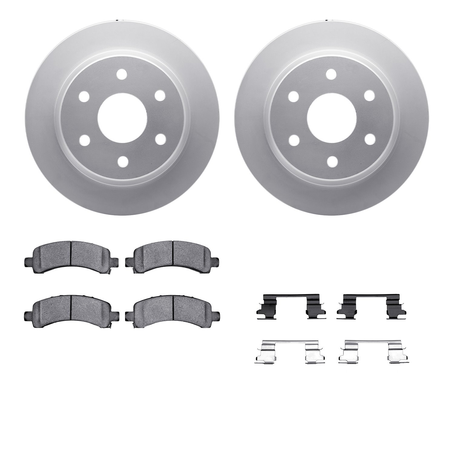 4212-48011 Geospec Brake Rotors w/Heavy-Duty Brake Pads & Hardware, 2002-2014 GM, Position: Rear