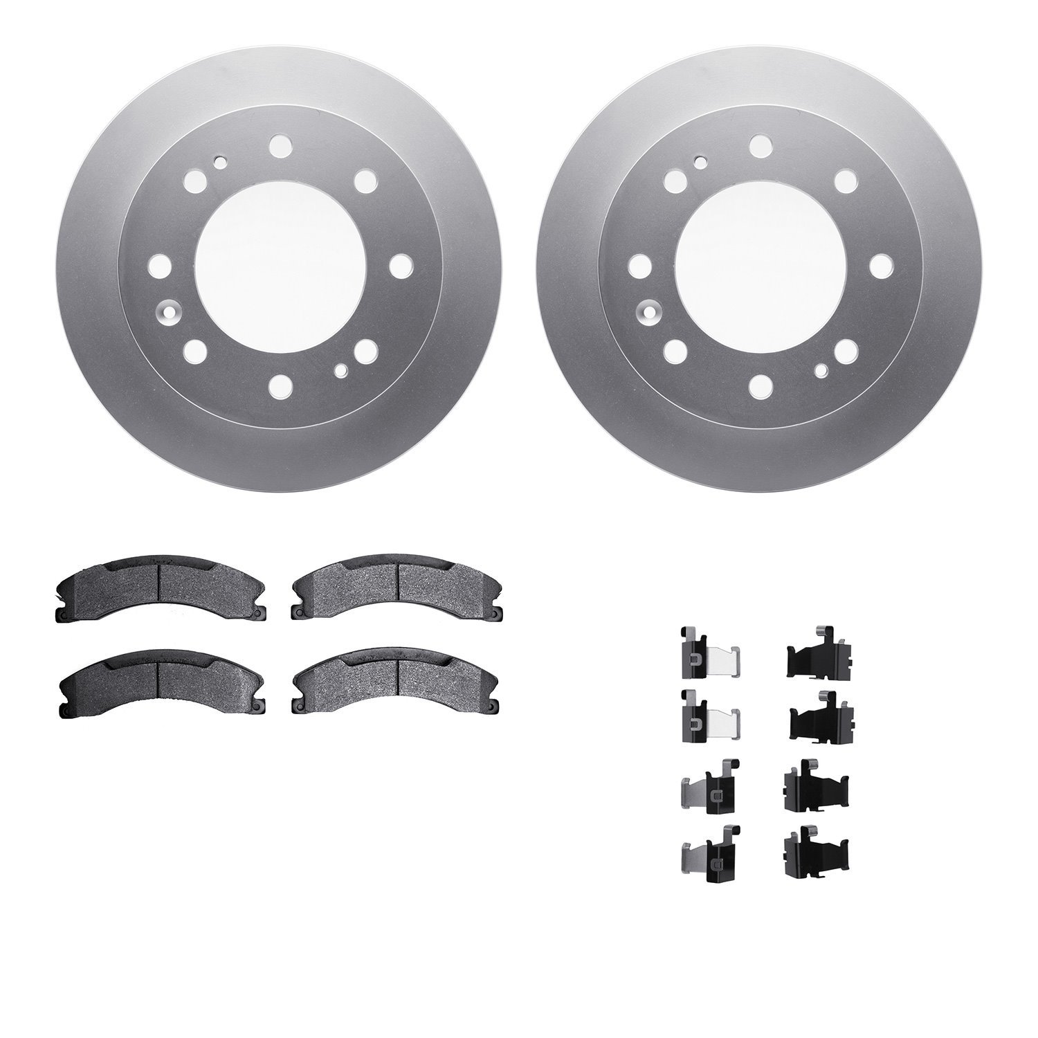 4212-48020 Geospec Brake Rotors w/Heavy-Duty Brake Pads & Hardware, 2011-2019 GM, Position: Front