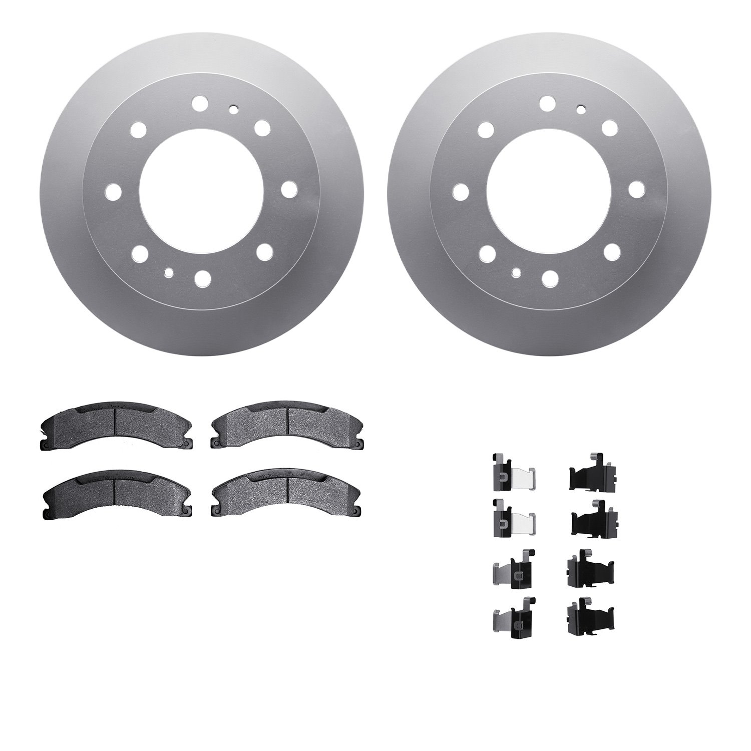 4212-48022 Geospec Brake Rotors w/Heavy-Duty Brake Pads & Hardware, 2011-2019 GM, Position: Rear