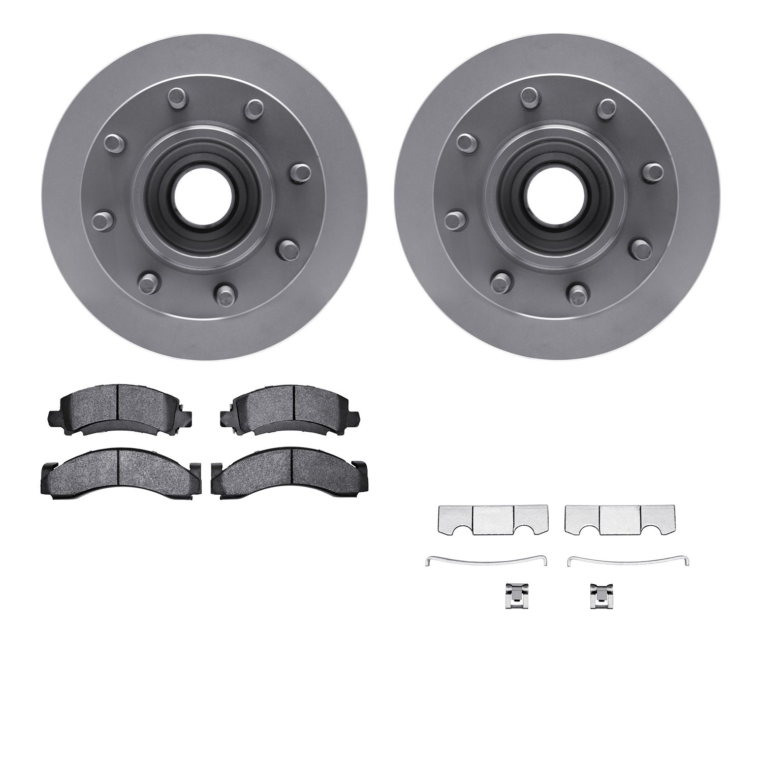 4212-48076 Geospec Brake Rotors w/Heavy-Duty Brake Pads & Hardware, 1974-1996 GM, Position: Front