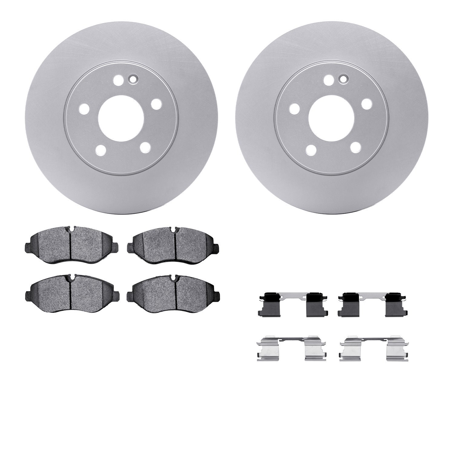 4212-63236 Geospec Brake Rotors w/Heavy-Duty Brake Pads & Hardware, Fits Select Mercedes-Benz, Position: Front