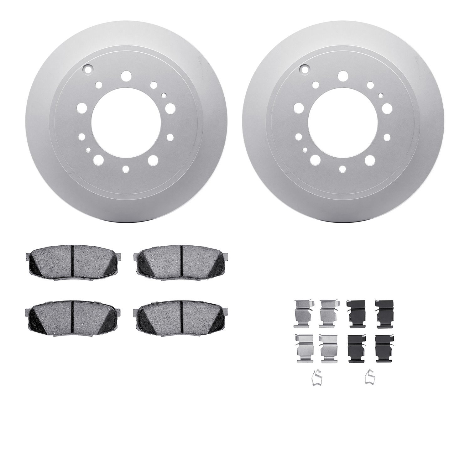 4212-76006 Geospec Brake Rotors w/Heavy-Duty Brake Pads & Hardware, Fits Select Lexus/Toyota/Scion, Position: Rear