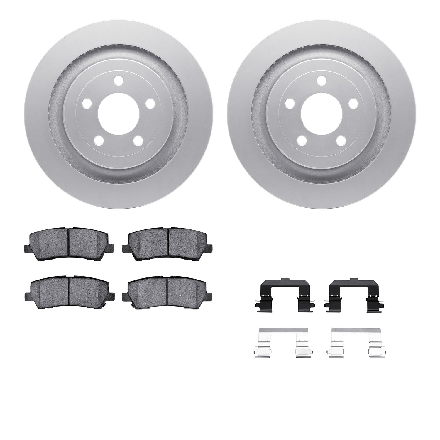4212-99073 Geospec Brake Rotors w/Heavy-Duty Brake Pads & Hardware, Fits Select Ford/Lincoln/Mercury/Mazda, Position: Rear