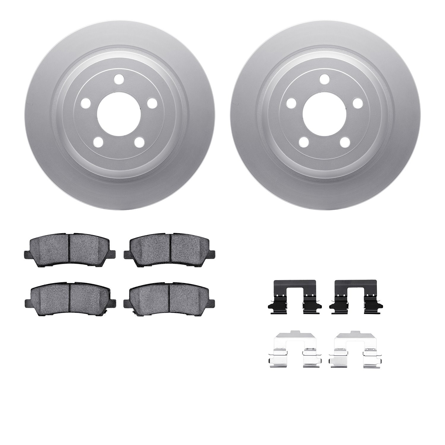4212-99076 Geospec Brake Rotors w/Heavy-Duty Brake Pads & Hardware, 2015-2021 Ford/Lincoln/Mercury/Mazda, Position: Rear