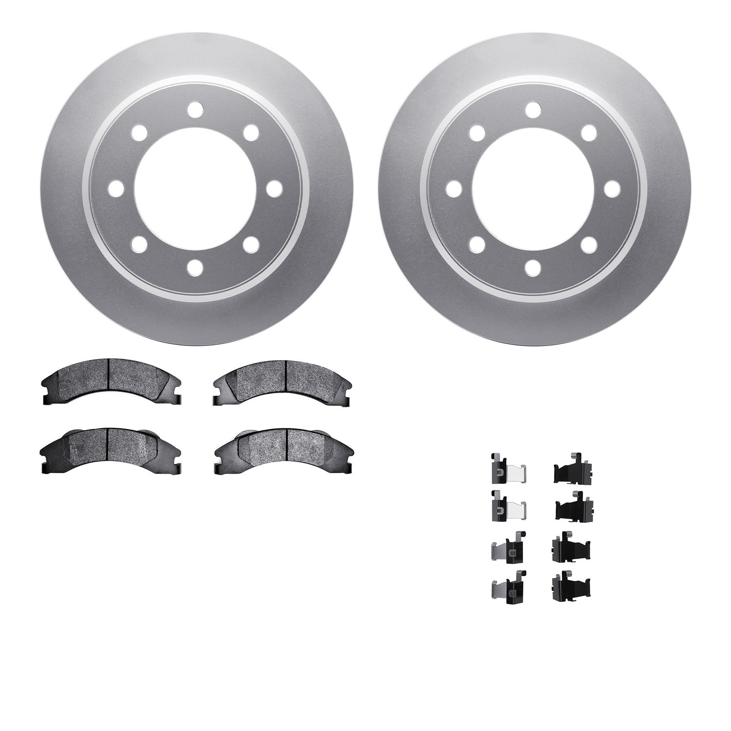 4212-99202 Geospec Brake Rotors w/Heavy-Duty Brake Pads & Hardware, Fits Select Ford/Lincoln/Mercury/Mazda, Position: Rear