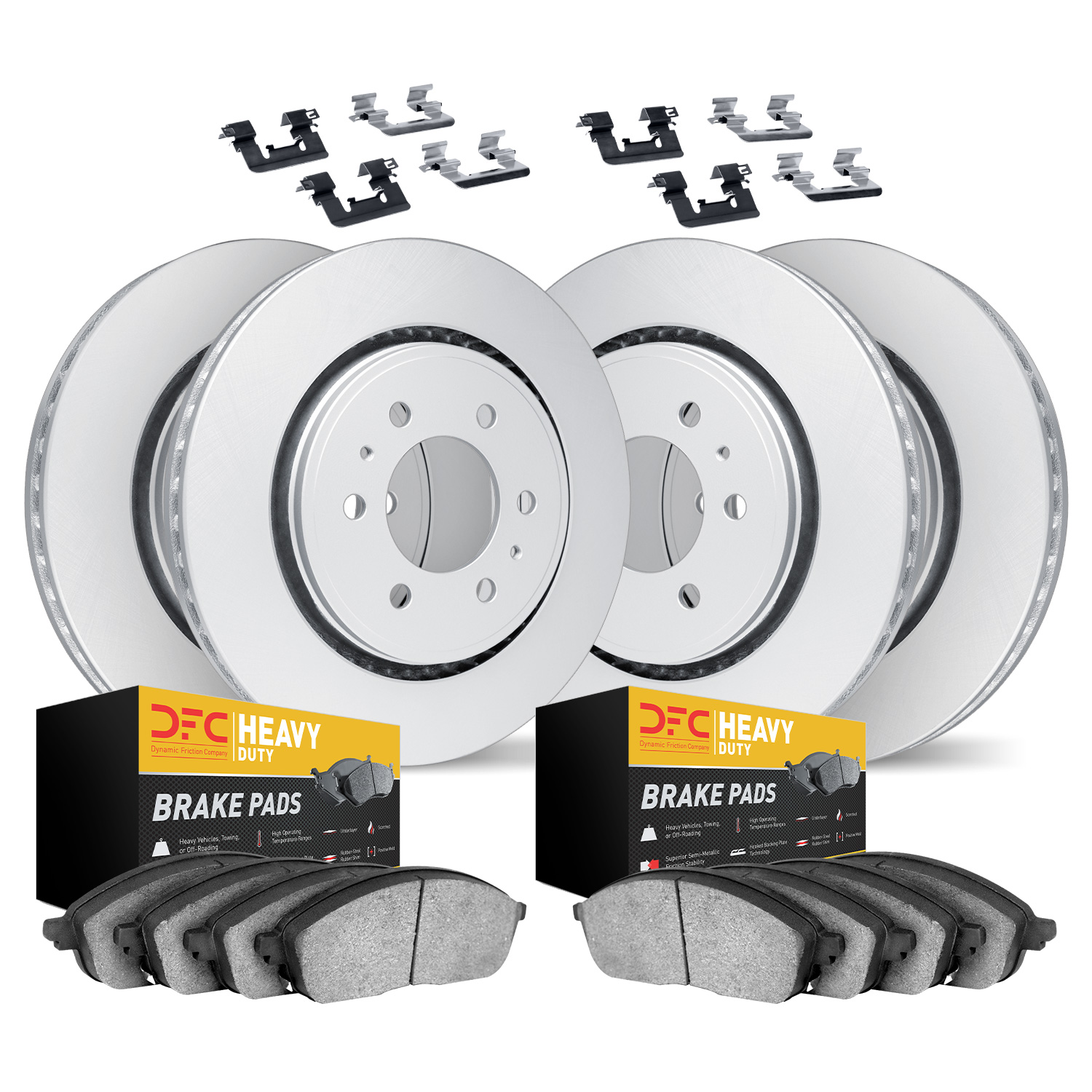 4214-40025 Geospec Brake Rotors w/Heavy-Duty Brake Pads & Hardware, 2007-2018 Multiple Makes/Models, Position: Front and Rear