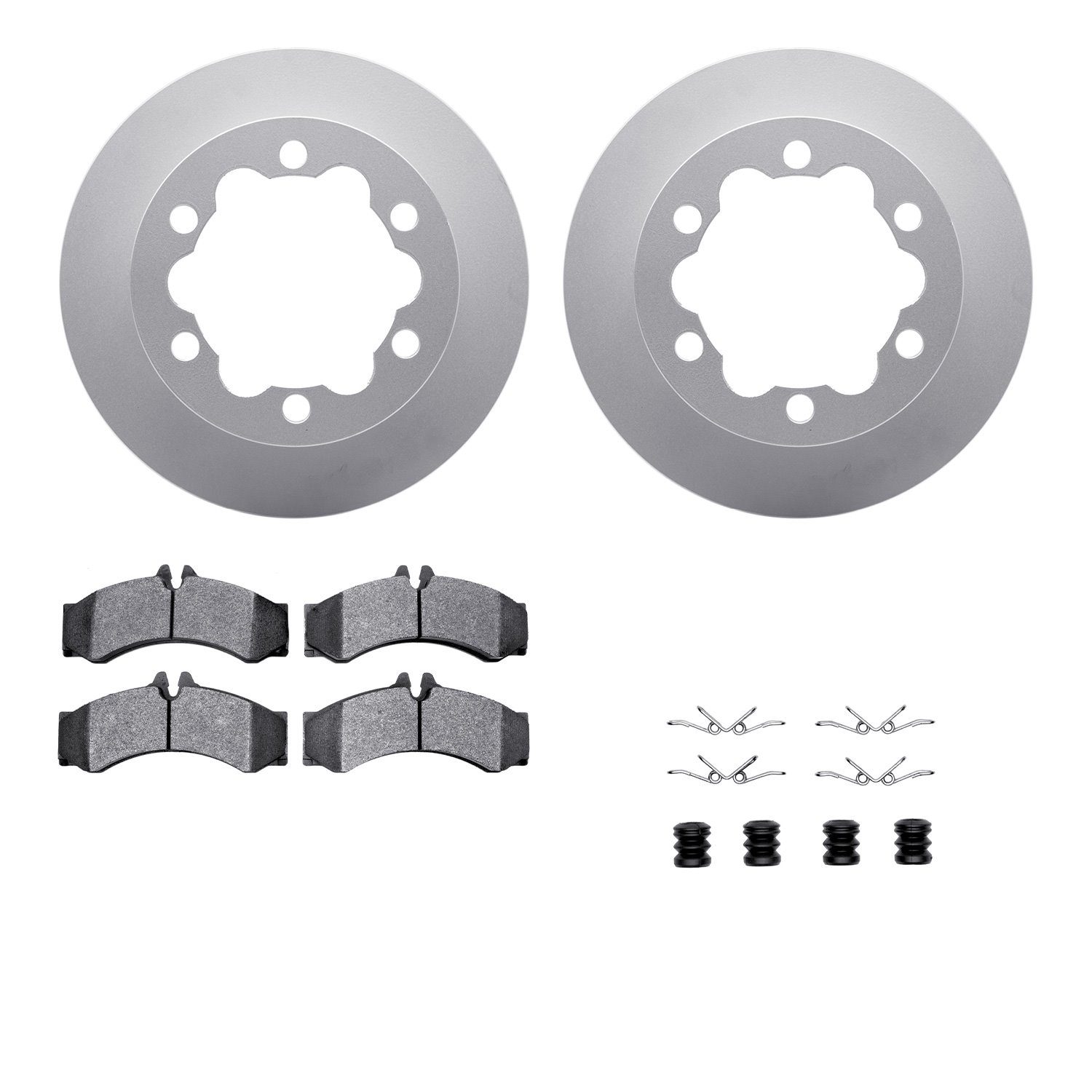 4222-40005 Geospec Brake Rotors w/Heavy-Duty Brake Pads/Sensor & Hardware Kit, 2006-2006 Mopar, Position: Rear