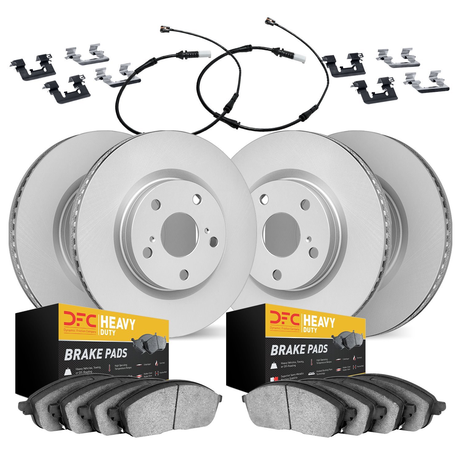 4224-40006 Geospec Brake Rotors w/Heavy-Duty Brake Pads/Sensor & Hardware Kit, 2006-2006 Mopar, Position: Front and Rear