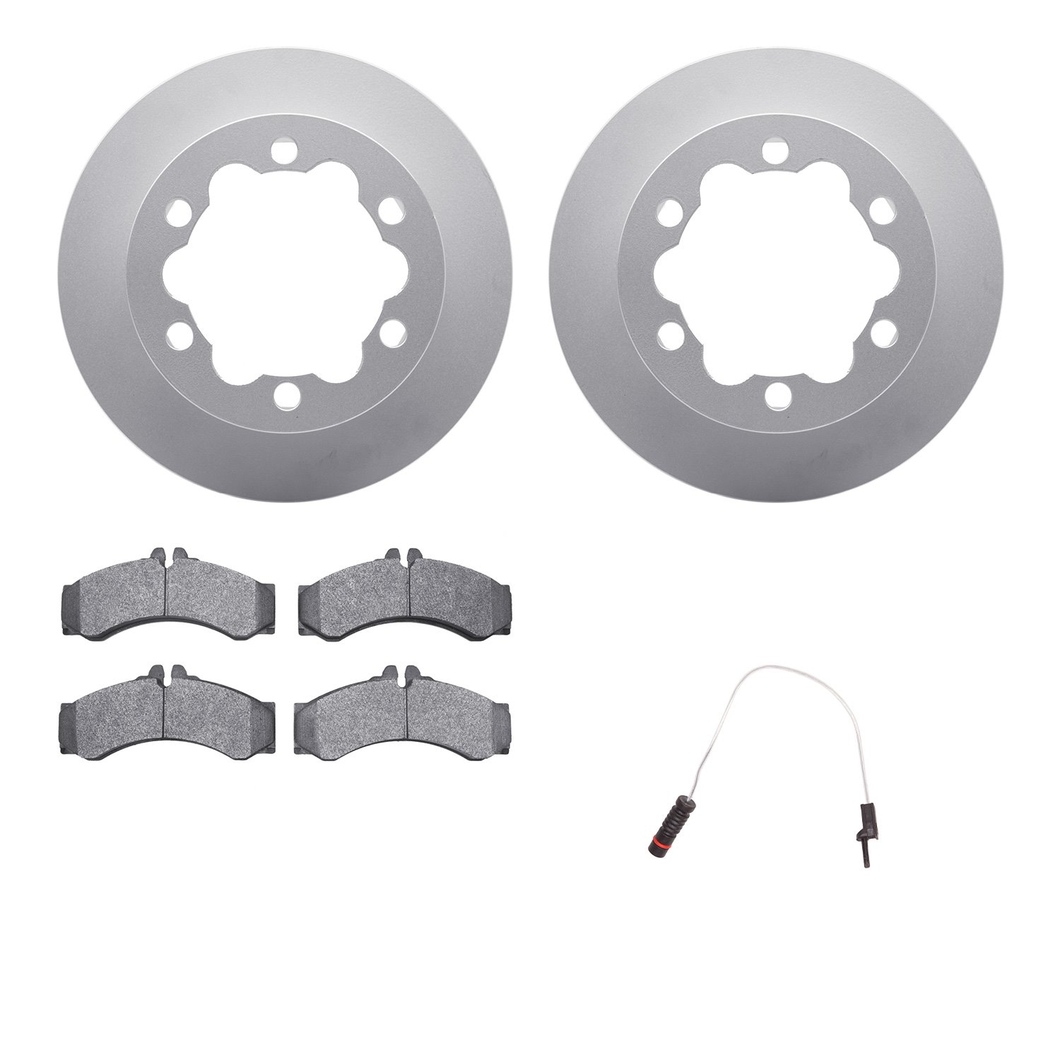 4232-40001 Geospec Brake Rotors w/Heavy-Duty Brake Pads & Sensor, 2002-2006 Multiple Makes/Models, Position: Rear