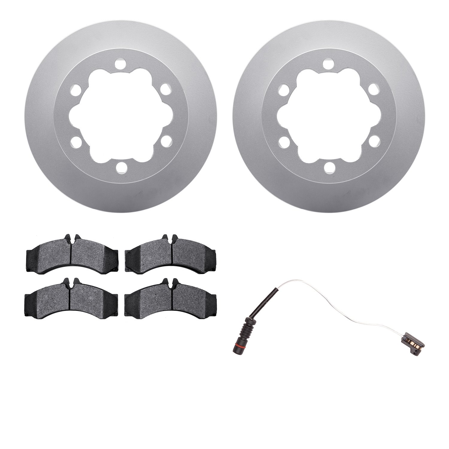 4232-40002 Geospec Brake Rotors w/Heavy-Duty Brake Pads & Sensor, 2002-2006 Multiple Makes/Models, Position: Rear