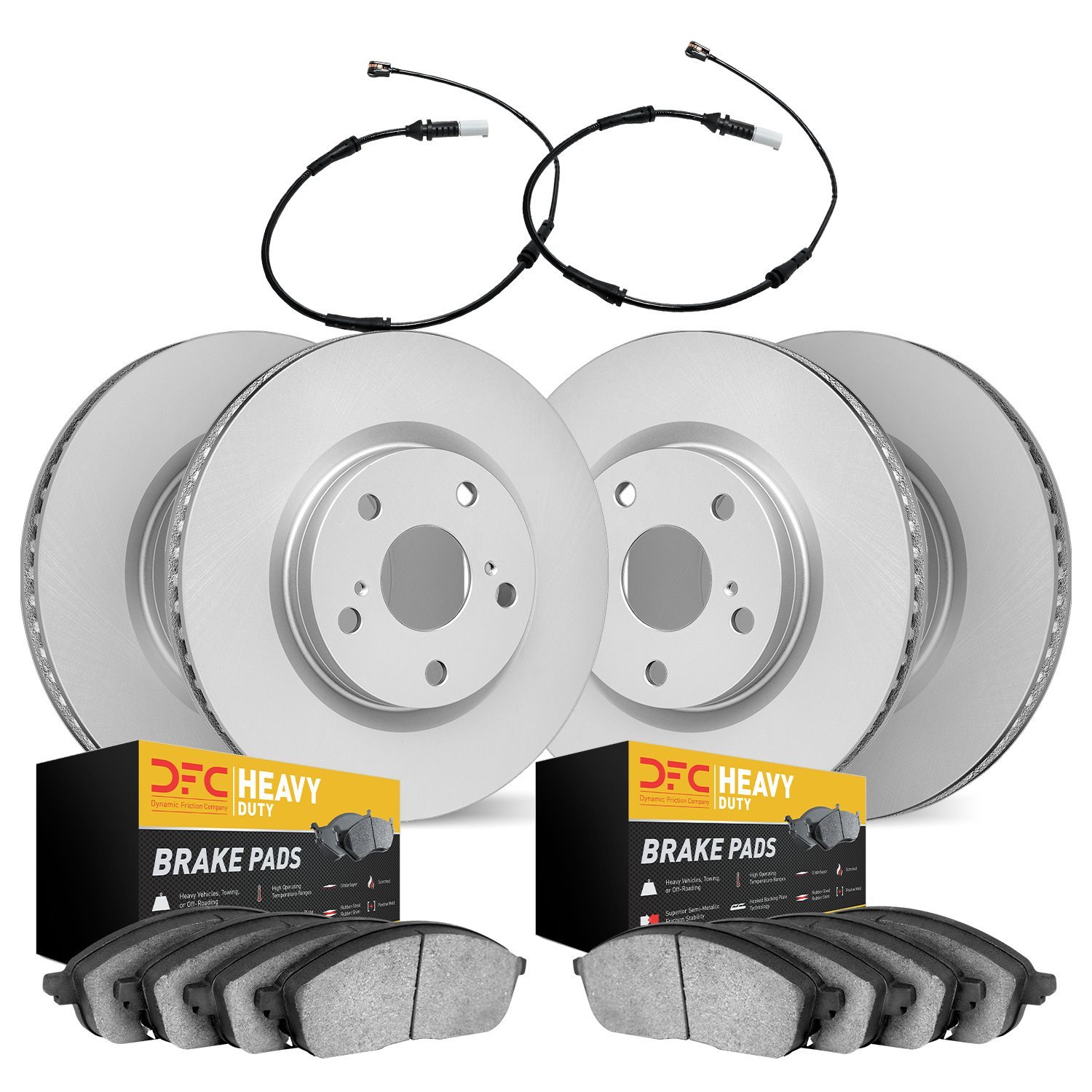 Geospec Brake Rotors w/Heavy-Duty Brake Pads & Sensor,