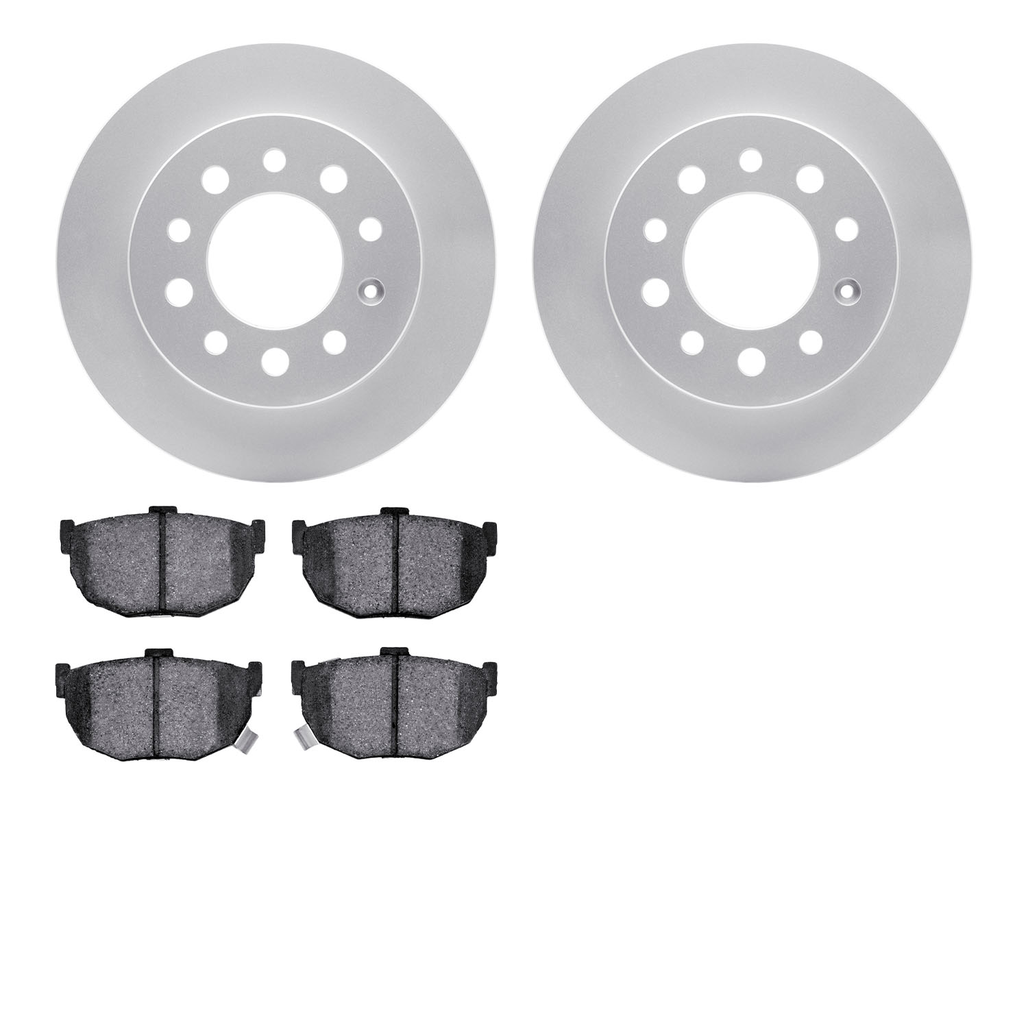 4302-03002 Geospec Brake Rotors with 3000-Series Ceramic Brake Pads Kit, 2003-2008 Kia/Hyundai/Genesis, Position: Rear