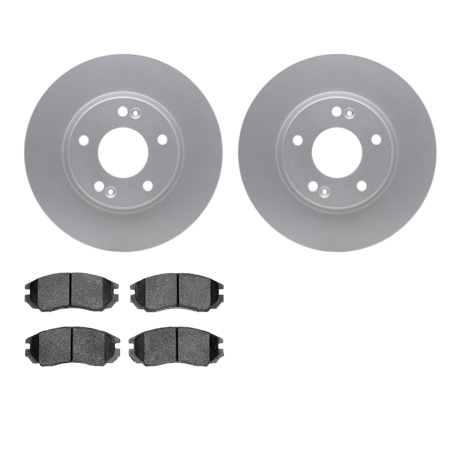 4302-03016 Geospec Brake Rotors with 3000-Series Ceramic Brake Pads Kit, 2004-2006 Kia/Hyundai/Genesis, Position: Front