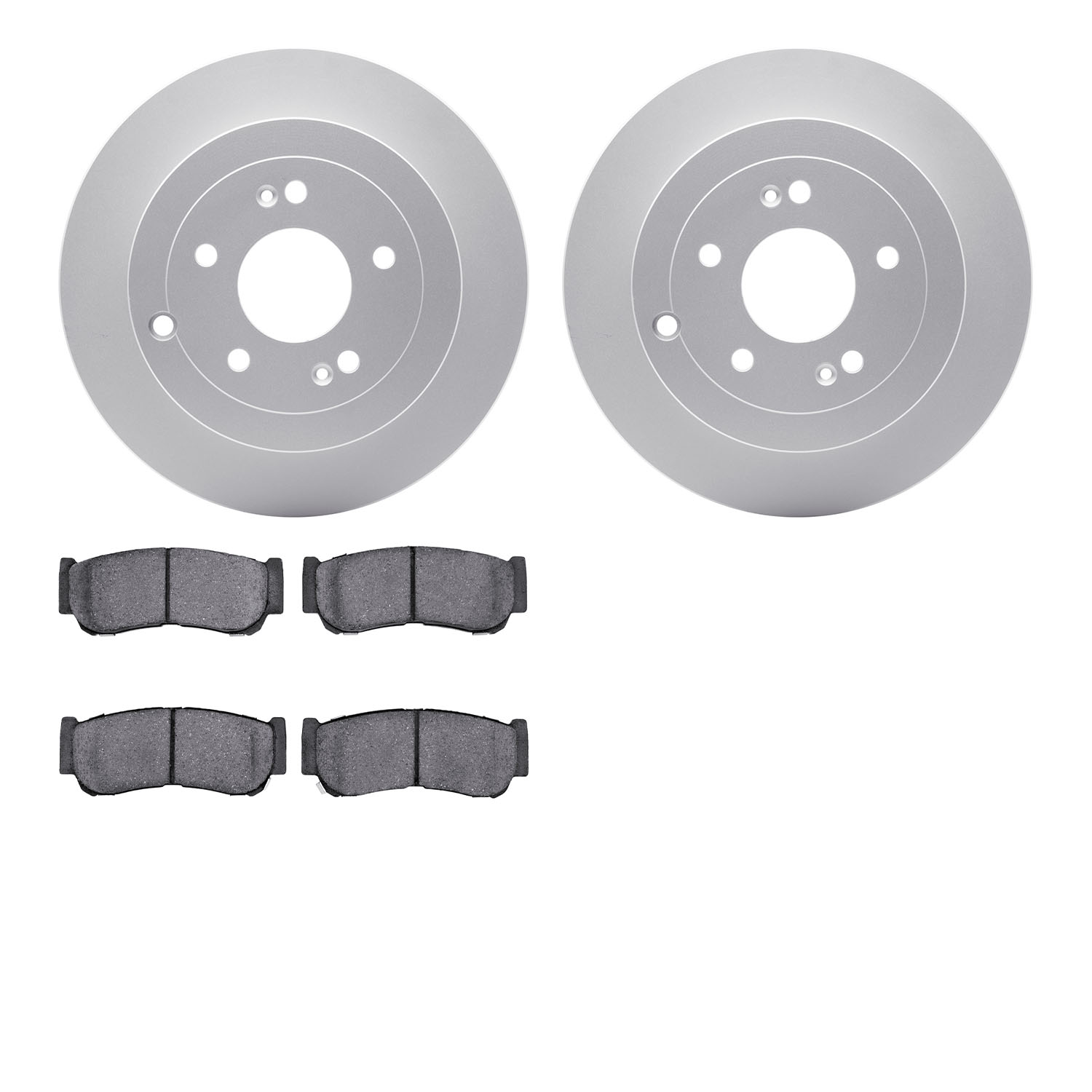 4302-03031 Geospec Brake Rotors with 3000-Series Ceramic Brake Pads Kit, 2007-2009 Kia/Hyundai/Genesis, Position: Rear