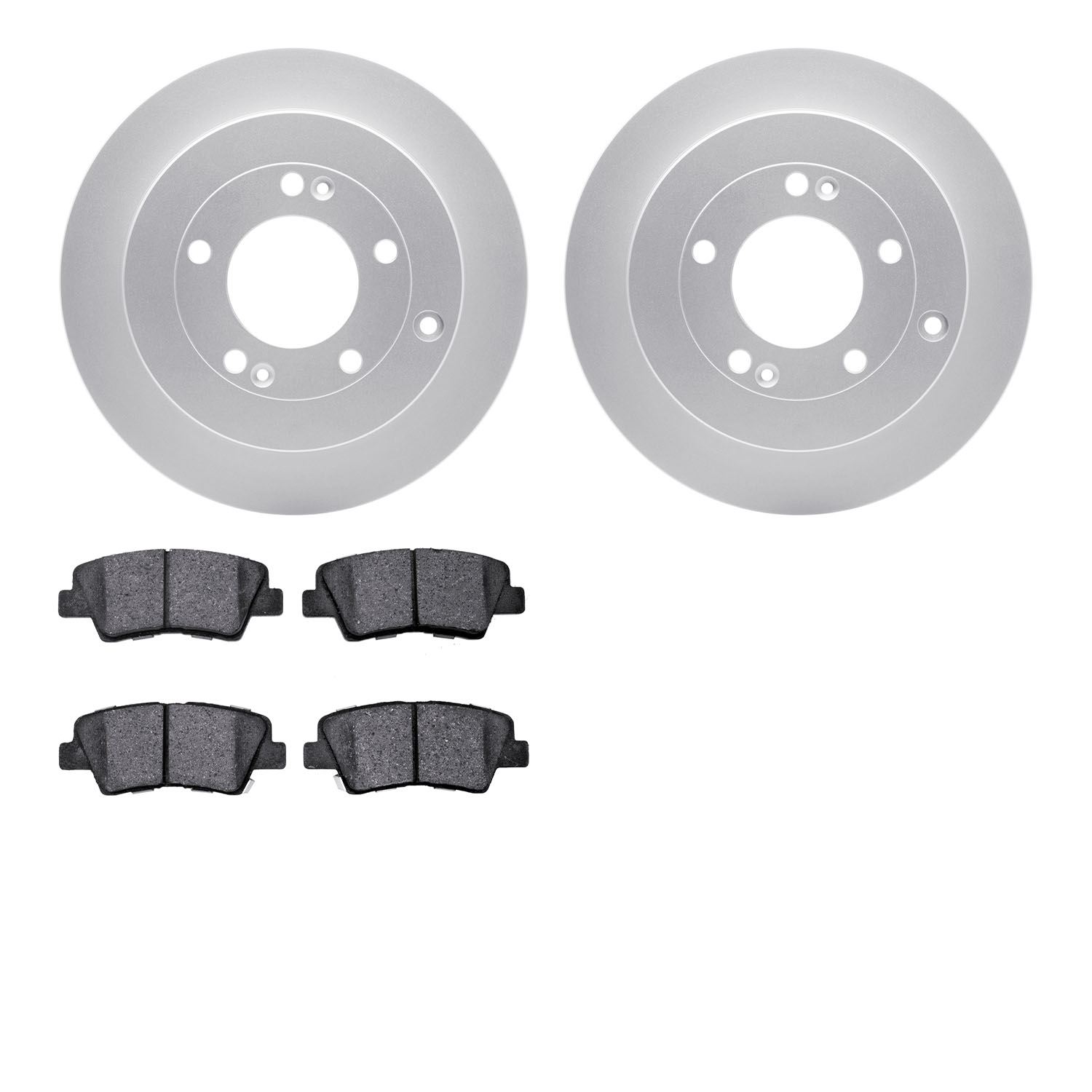 4302-03037 Geospec Brake Rotors with 3000-Series Ceramic Brake Pads Kit, 2007-2009 Kia/Hyundai/Genesis, Position: Rear