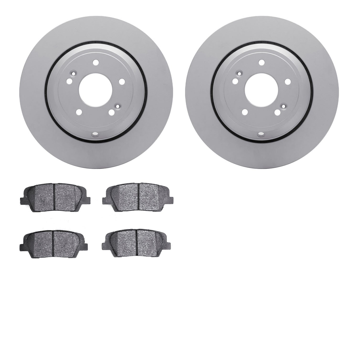 4302-03072 Geospec Brake Rotors with 3000-Series Ceramic Brake Pads Kit, Fits Select Kia/Hyundai/Genesis, Position: Rear